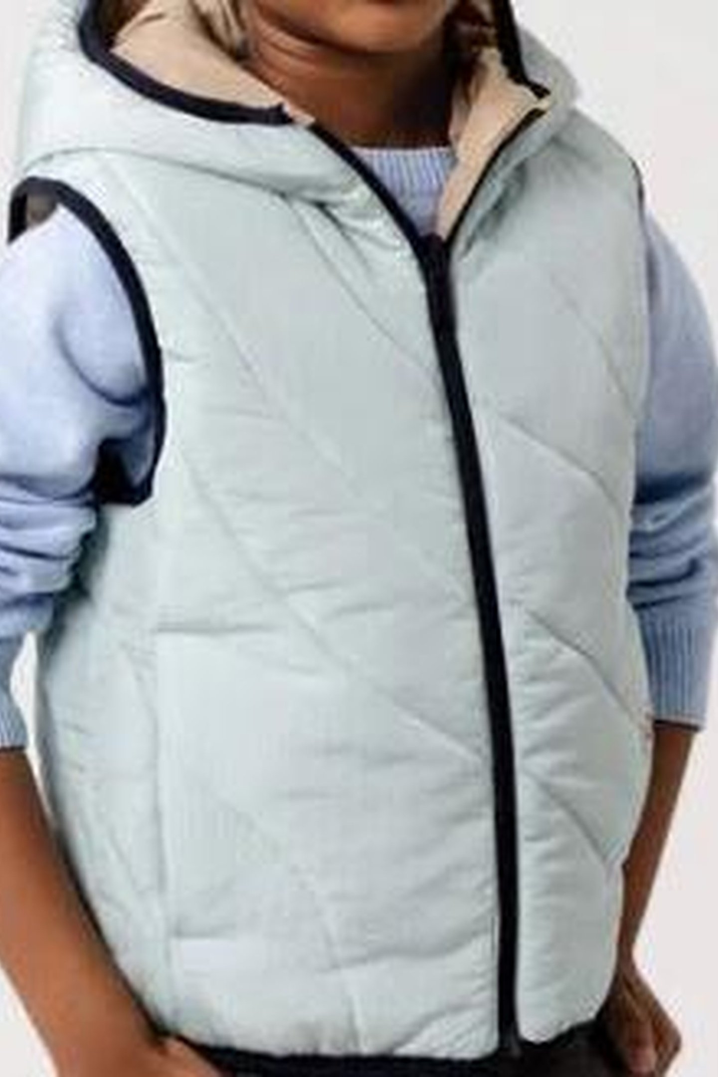 BEIGE AND WATER GREEN REVERSIBLE PADDED JACKET 1