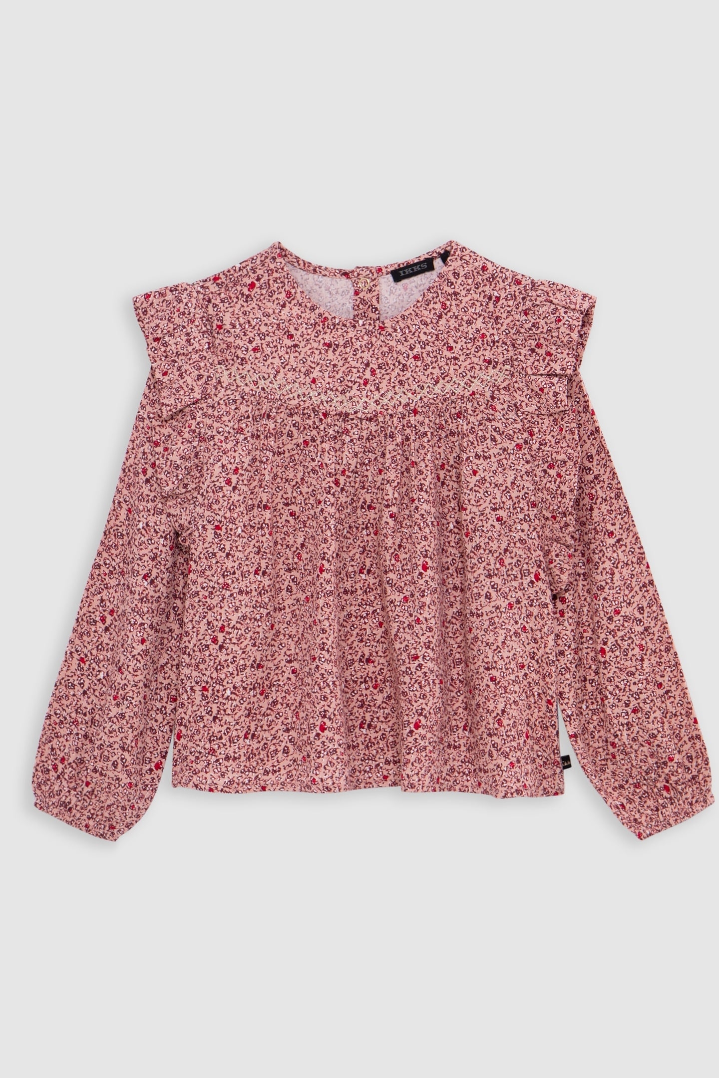 GIRL'S PINK FLORAL PRINT BLOUSE 1