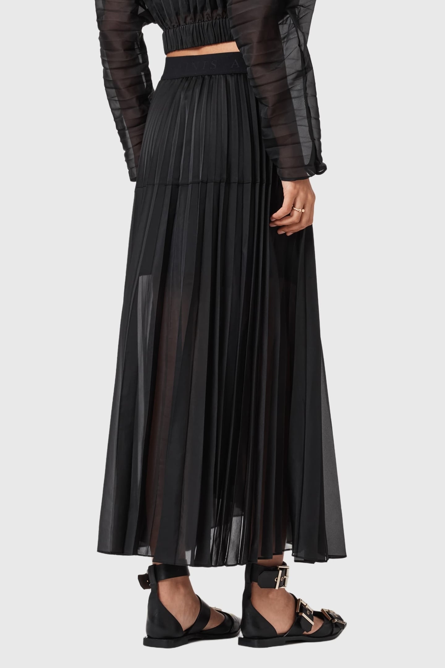 MICAELA PLEAT SKIRT BLACK 4