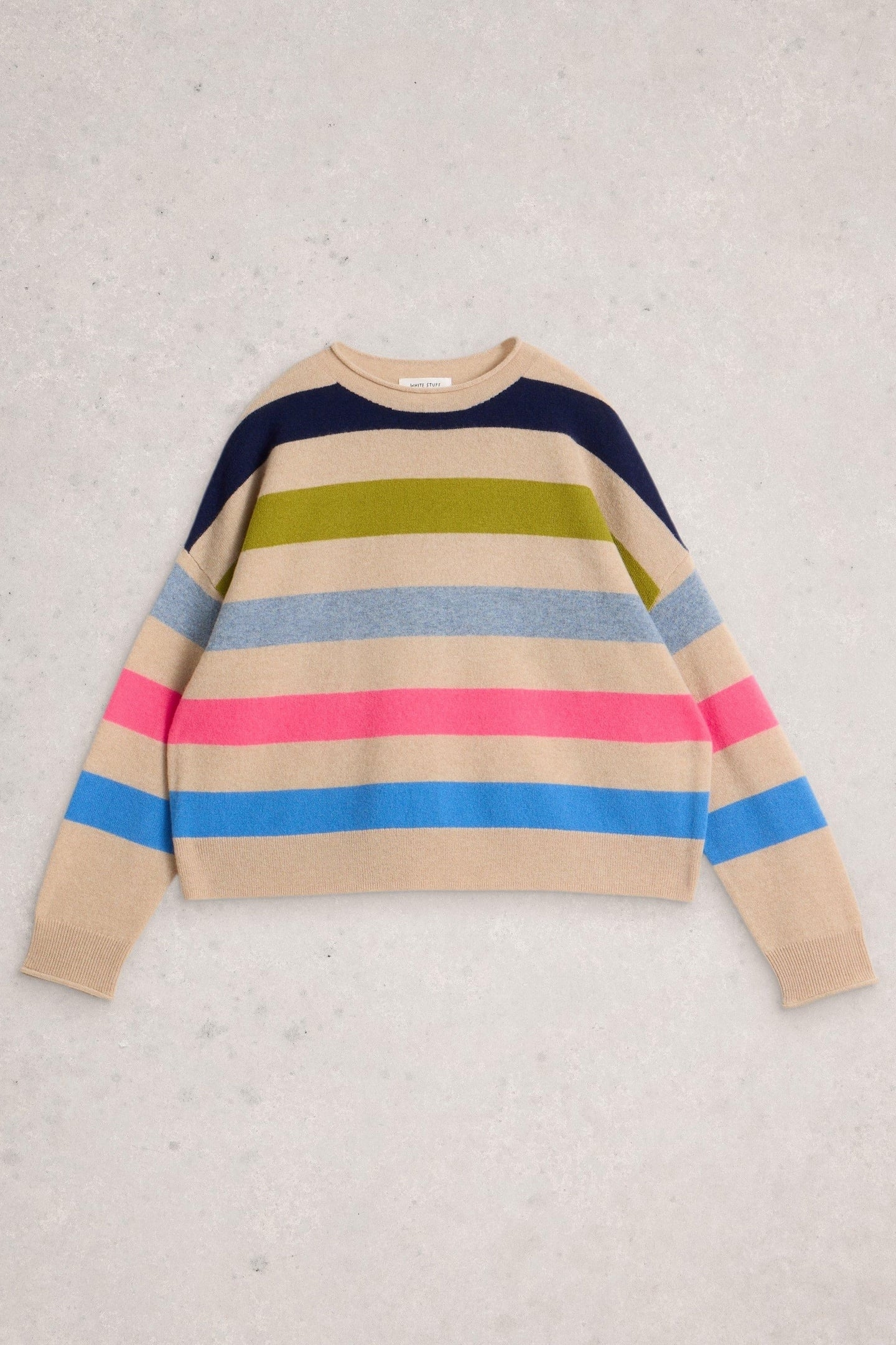 KITTY STRIPE CASHMERE JUMPER NATURAL MULTI 3