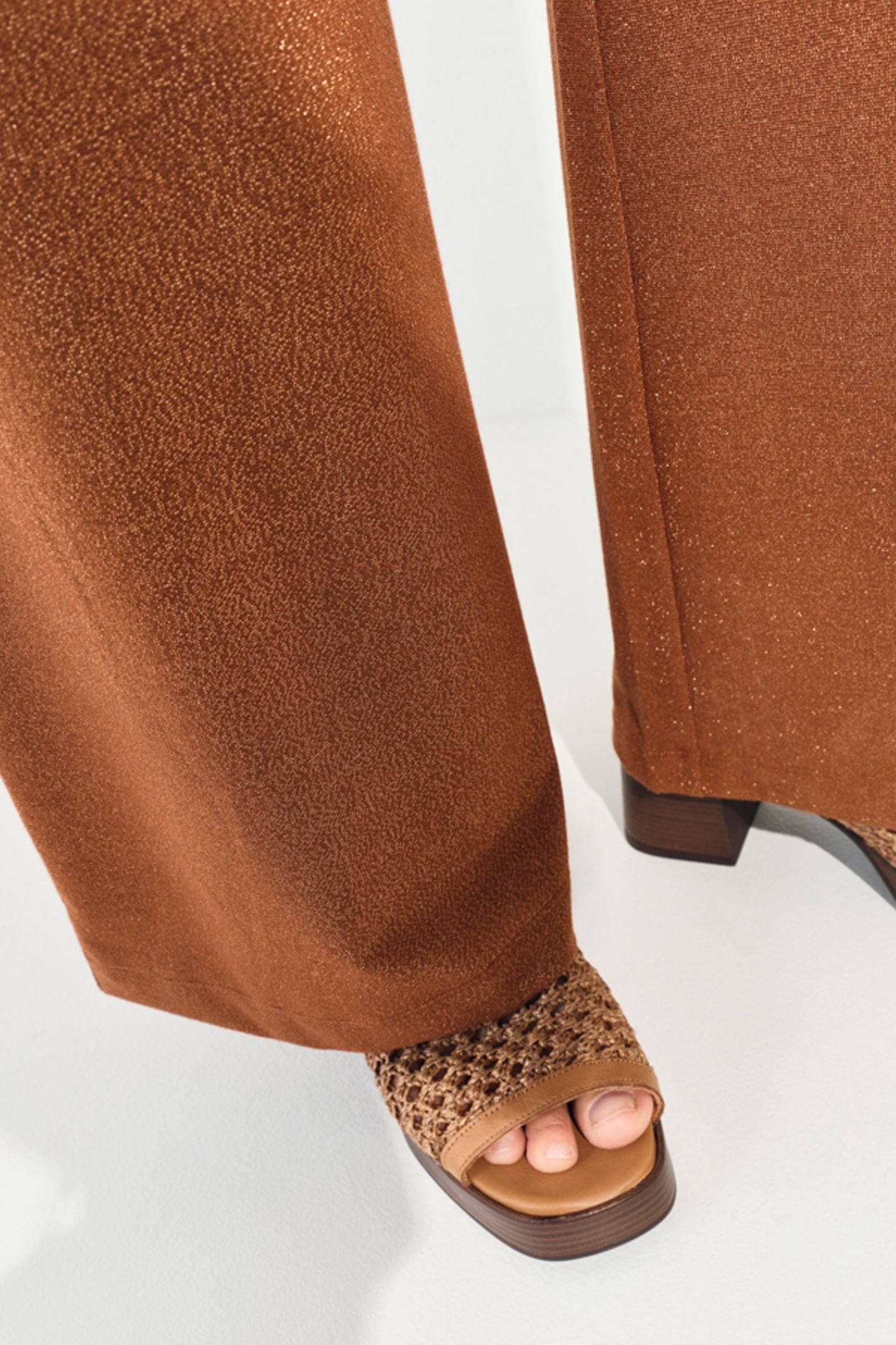 PRIDE - BROWN IRIDESCENT KNIT TROUSERS 7
