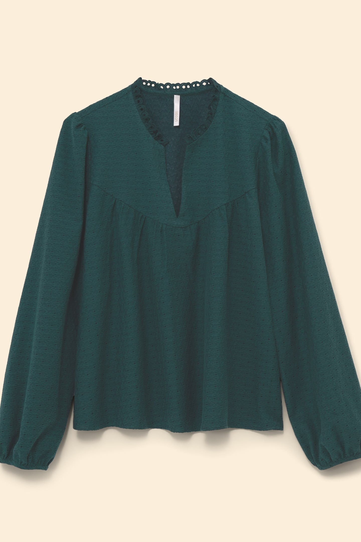 GREEN DECORATIVE JACQUARD BLOUSE GREEN 3