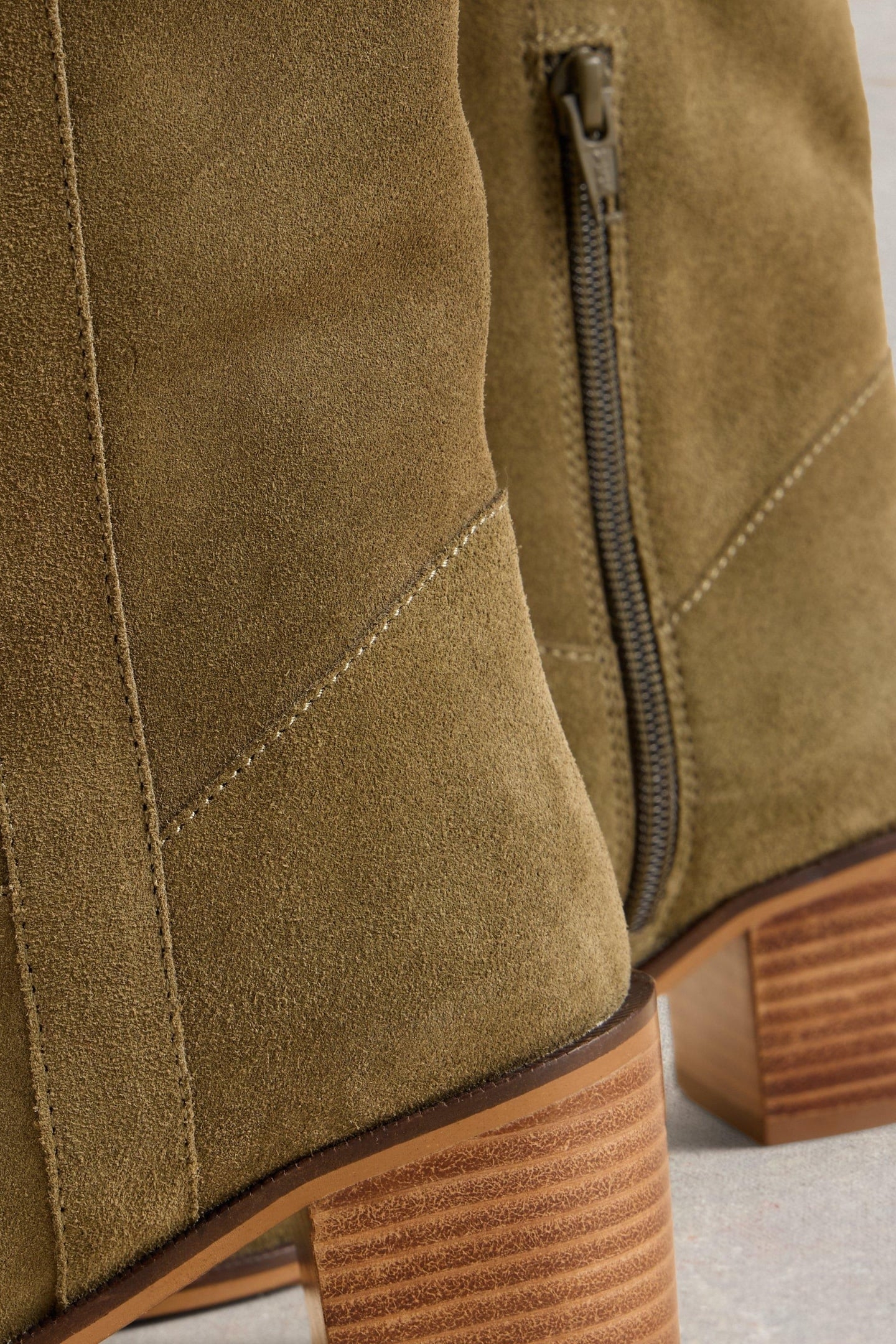 IZZY SUEDE KNEE HIGH BOOT KHAKI GREEN 3