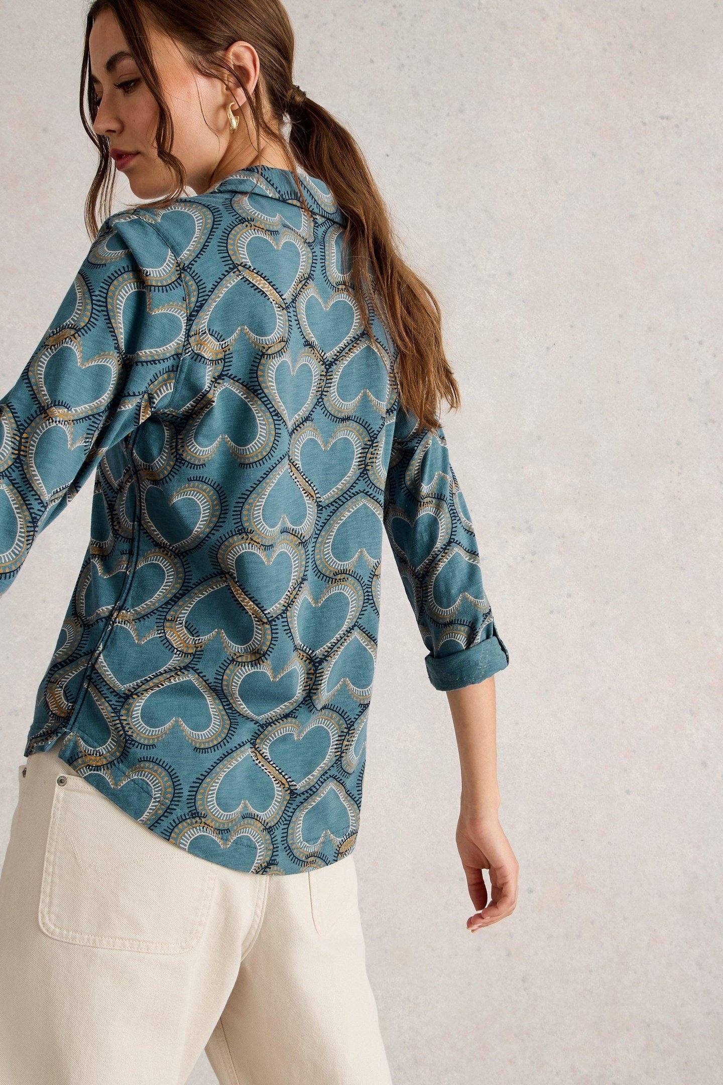 ANNIE JERSEY SHIRT BLUE PRINT 2