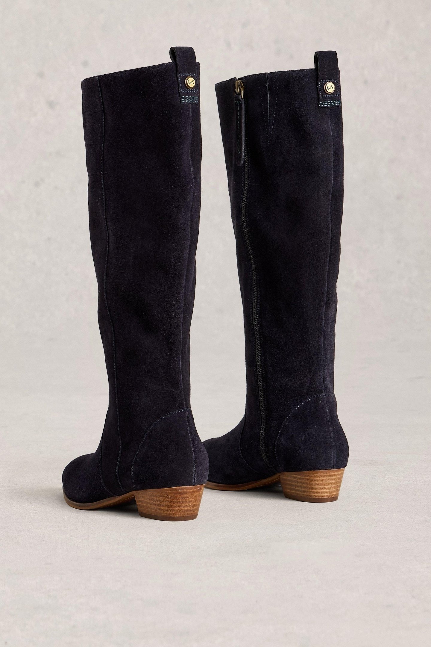 WIDE FIT SUEDE KNEE HIGH BOOT DARK NAVY 2