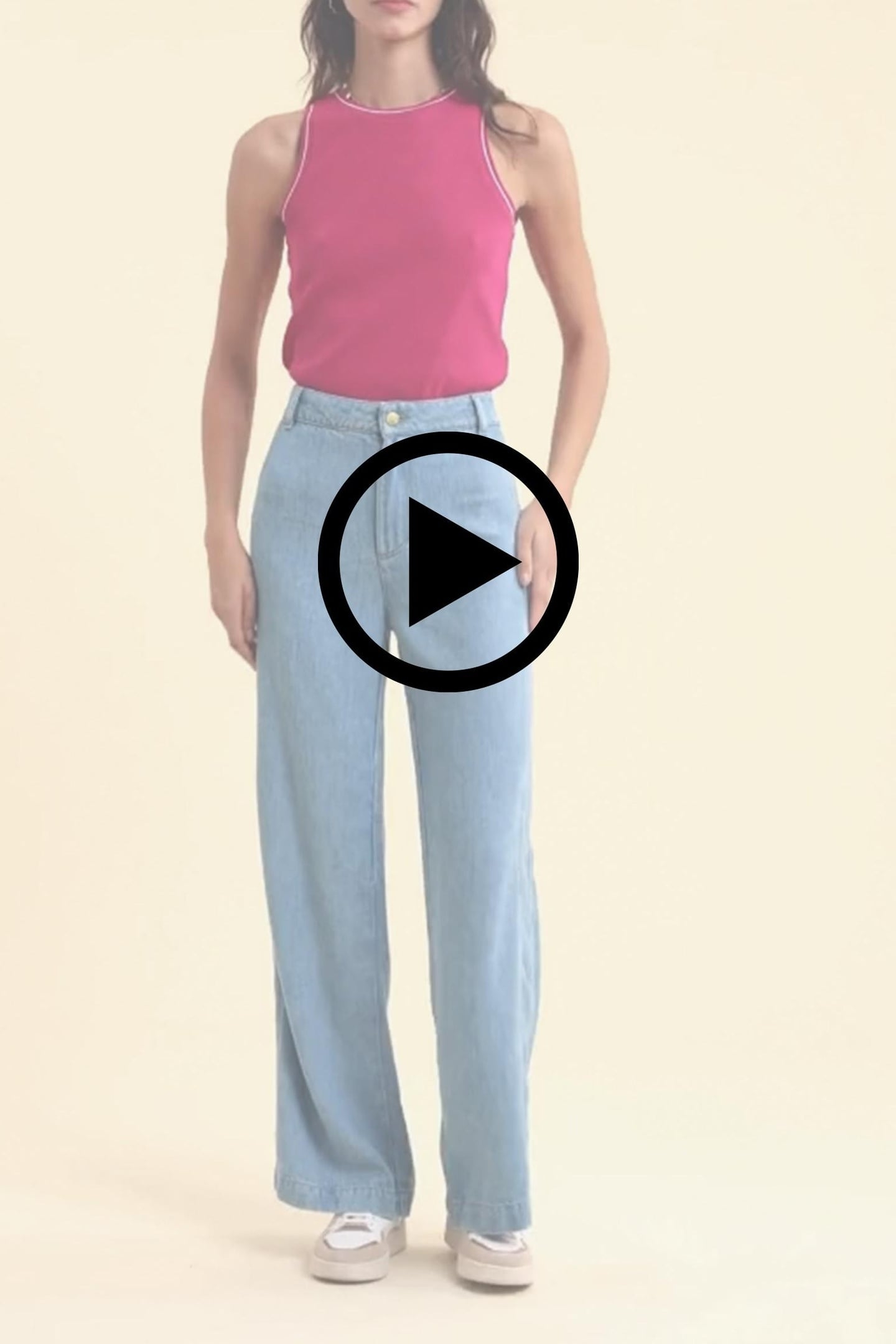 SLEEVELESS TANK TOP FUSHIA STRIPED RIBBING VIOLINE 3