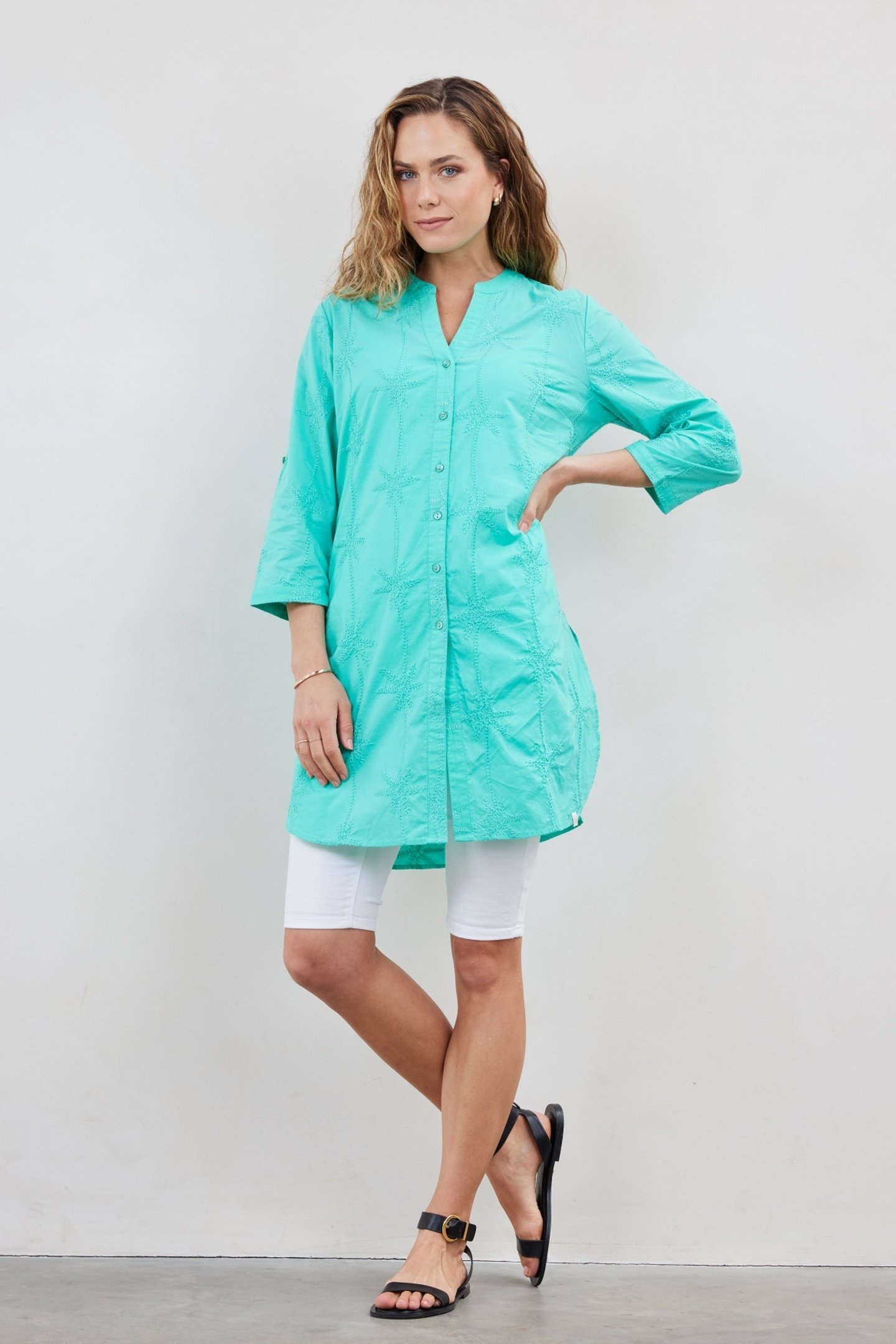 TUNIC PALM IN ELECTRIC GREEN 2
