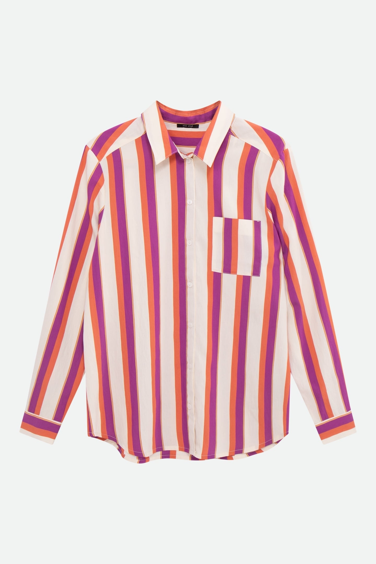 CHRISTA - ECRU SHIRT WITH COLOURED STRIPES 2