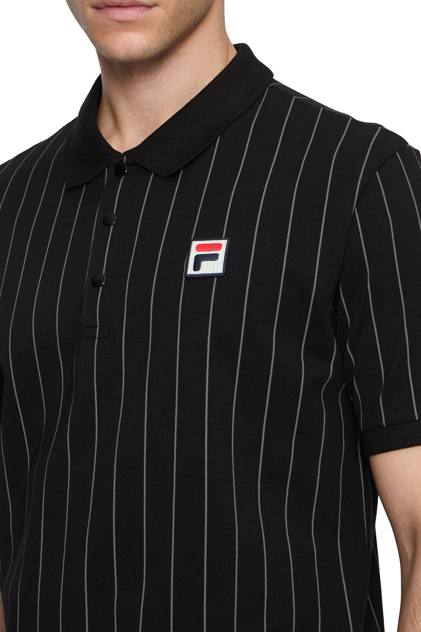 LINTER STRIPED POLO SHIRT BLACK/IRON GATE STRIPED 6
