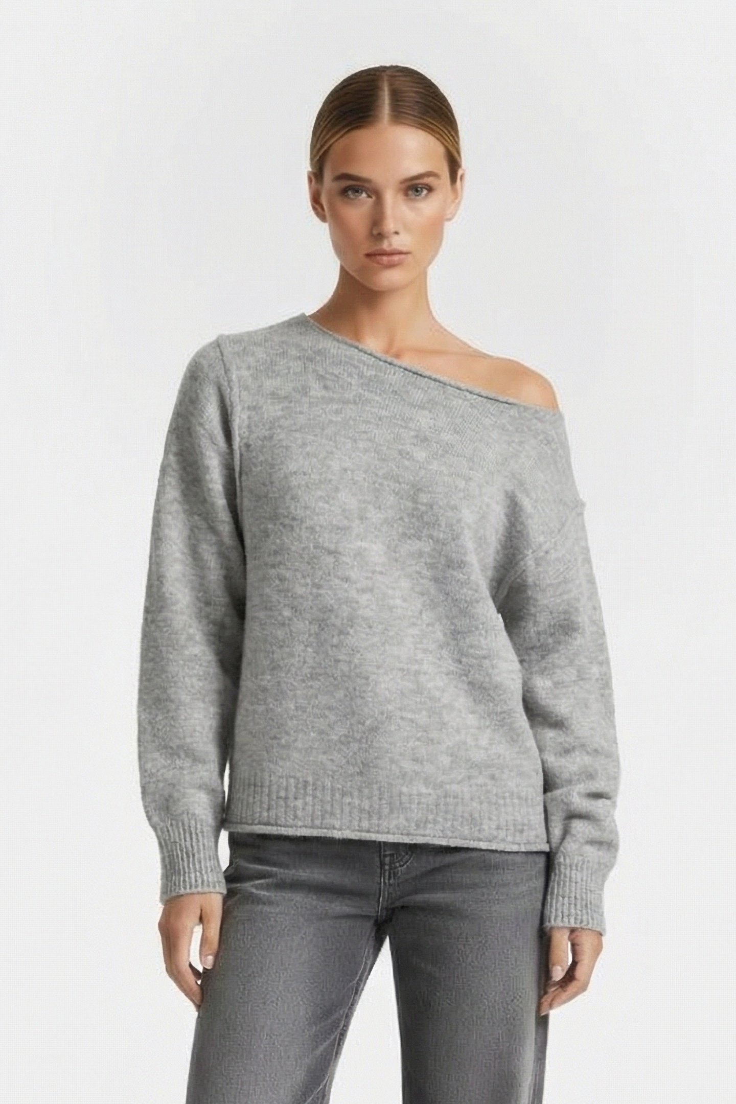 LUPIN PULLOVER LIGHT GREY MELANGE 1