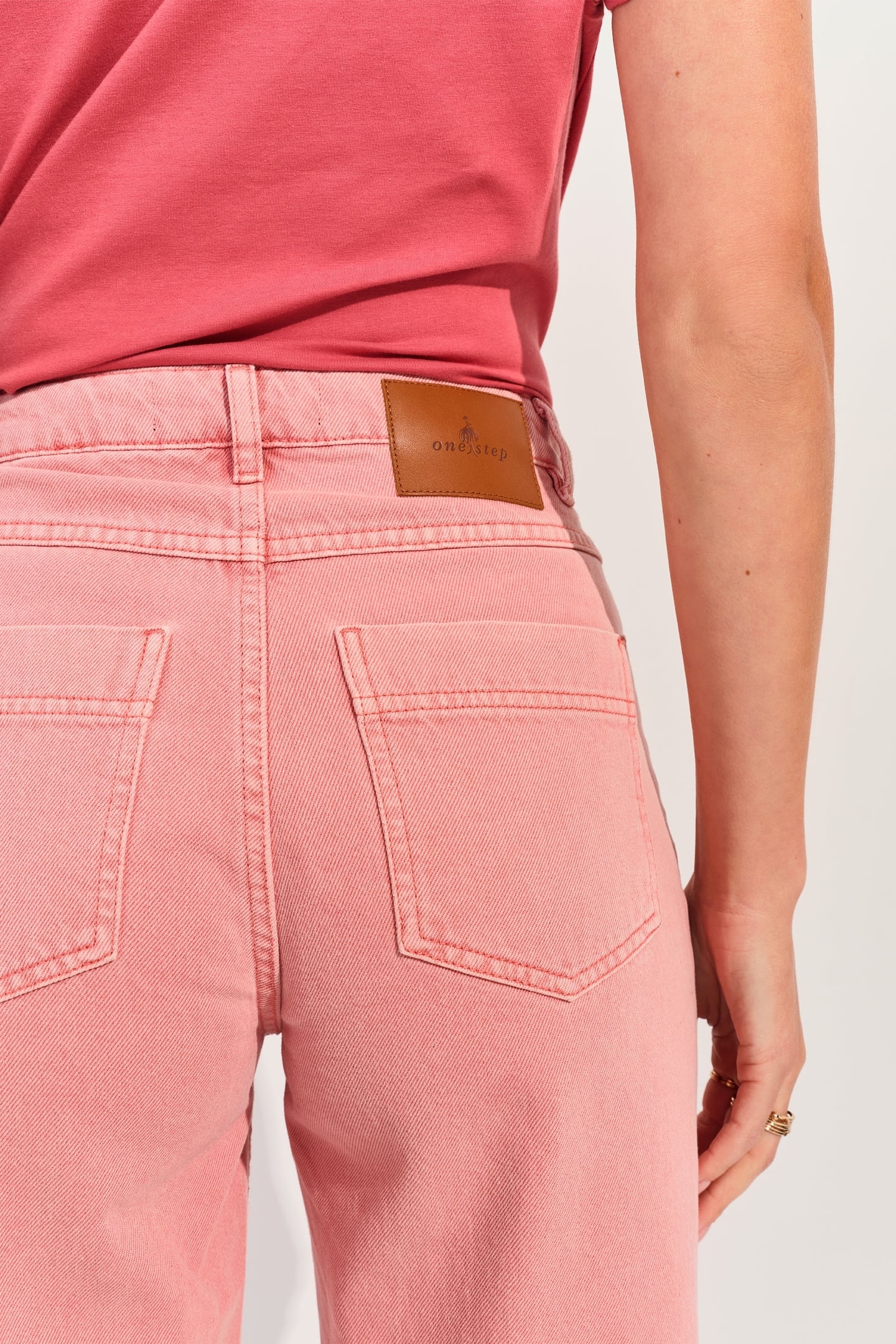 LE HAILEY - OVERDYED PINK FLARED JEANS 4