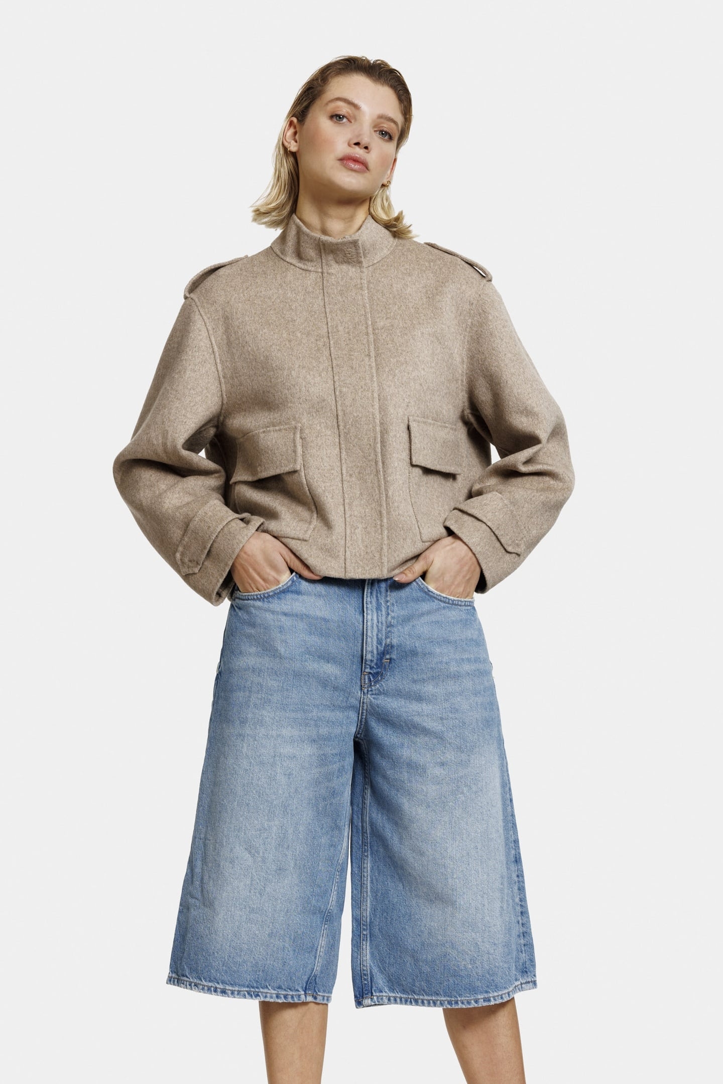 BEVERLY JACKET D BEIGE MELANGE 2