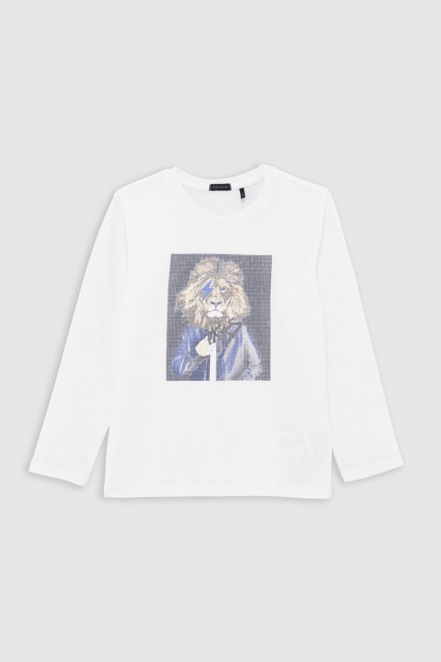 WHITE T-SHIRT ORGANIC COTTON VISUAL MAN-LION BOY 1