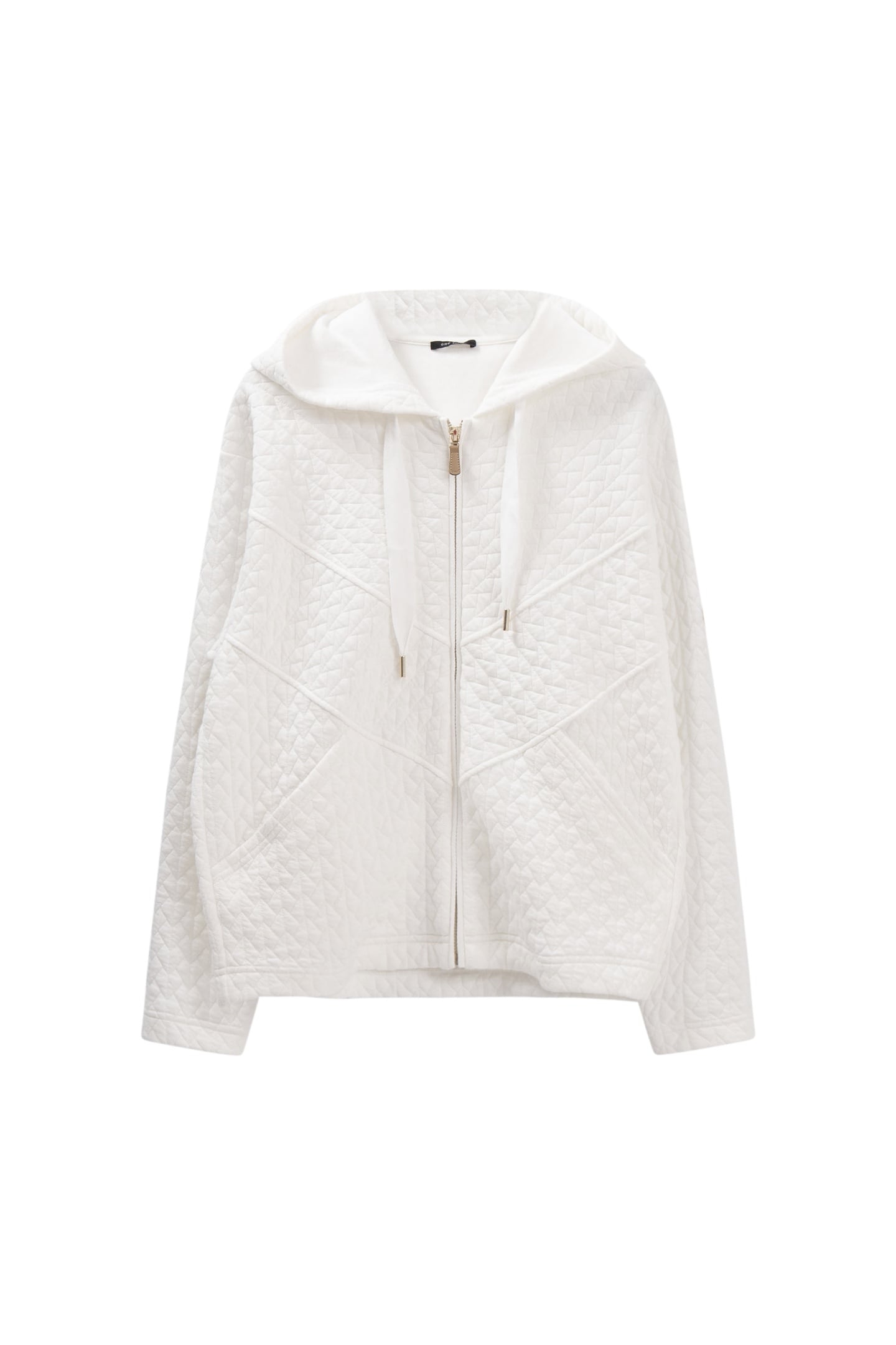 MARGIT - ECRU FANCY KNIT ZIPPED CARDIGAN 8