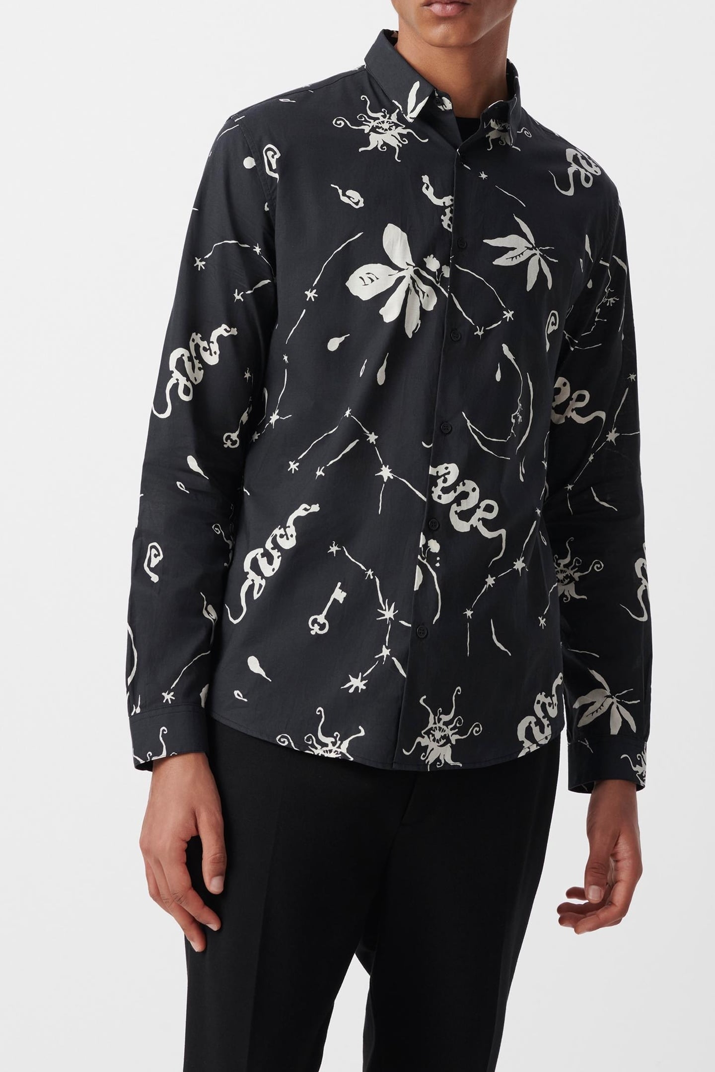 BLACK REGULAR SHIRT WITH STAR PRINT 2