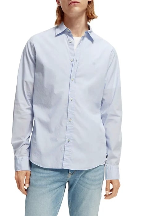ESSENTIAL - SOLID ORGANIC CO/EA SLIM FIT SHIRT BLUE 1