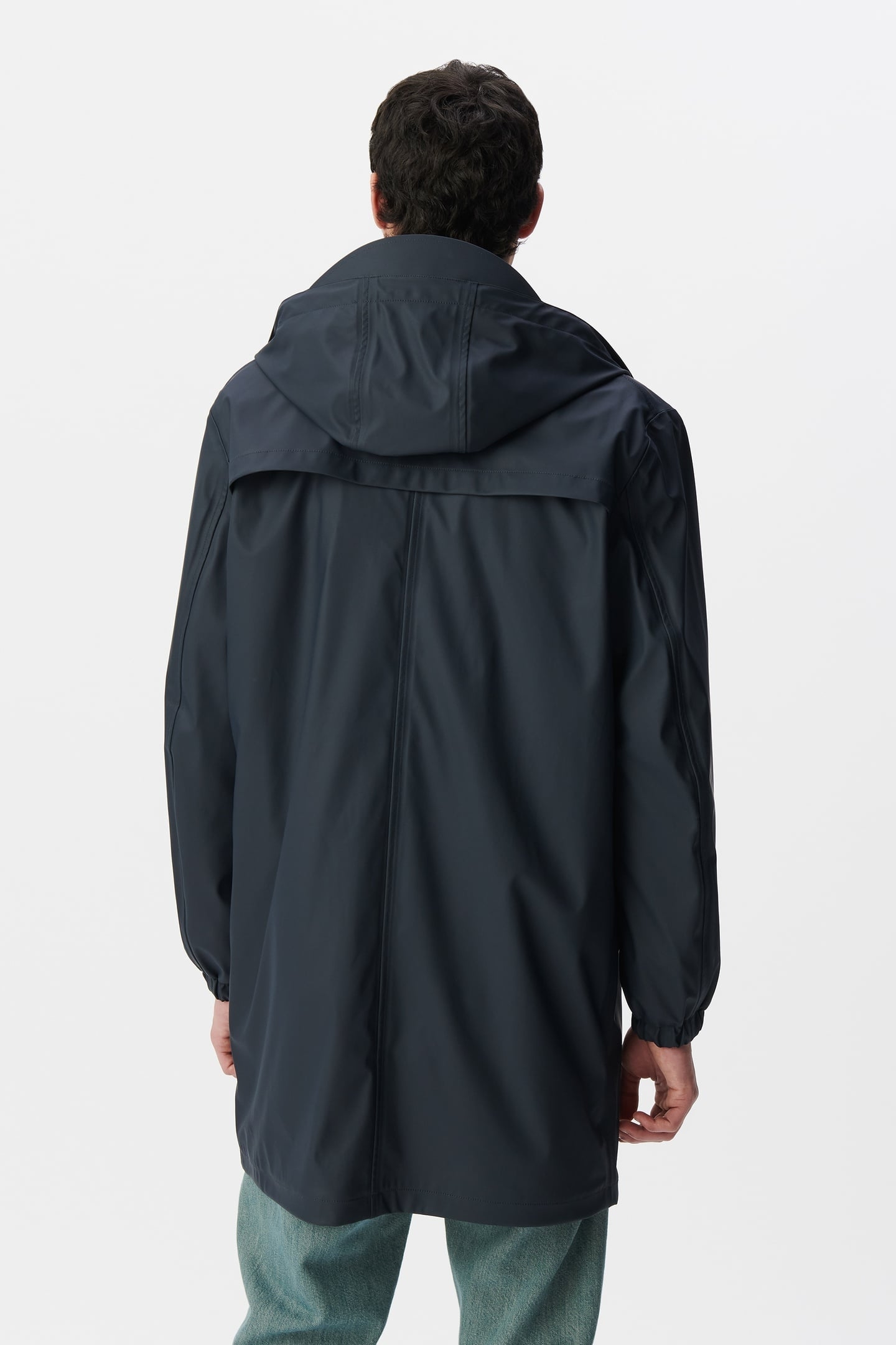 NAVY RUBBER NYLON HOODED PARKA 3