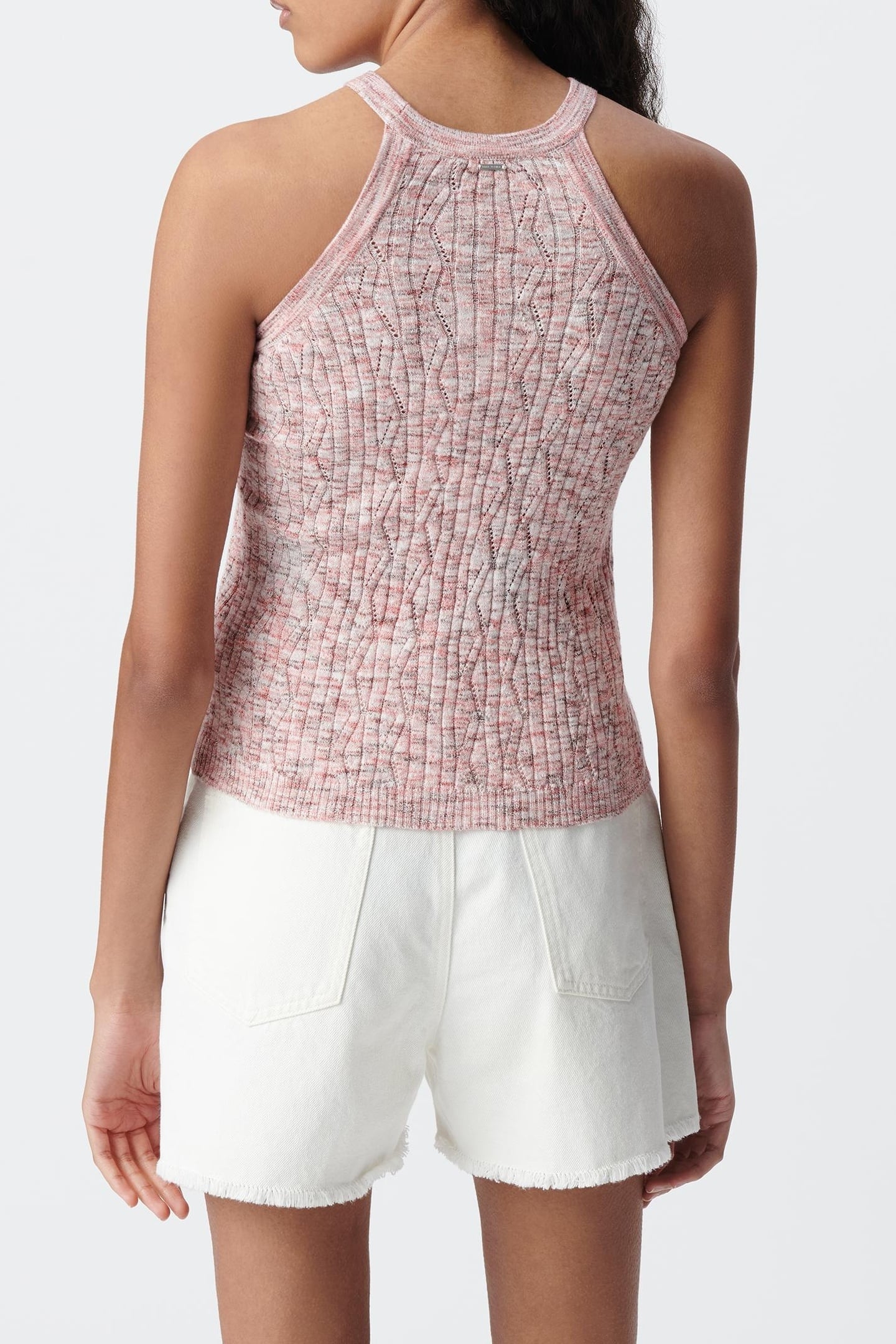 PINK MARL KNIT SLEEVELESS SWEATER 4