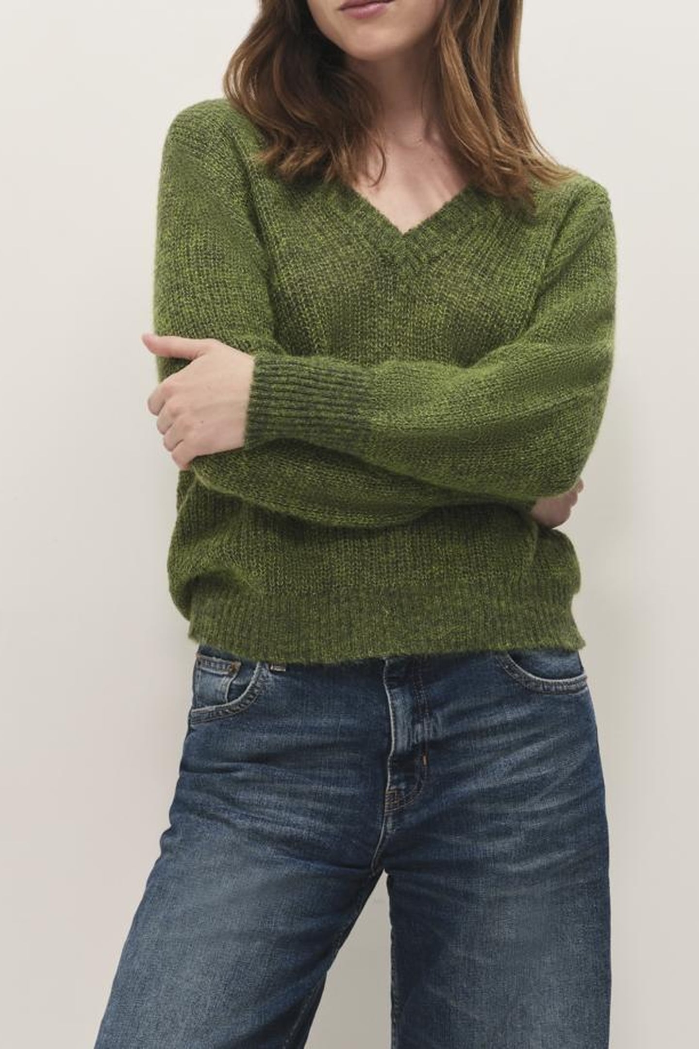 TASHA - FANCY KNIT OLIVE SWEATER 1