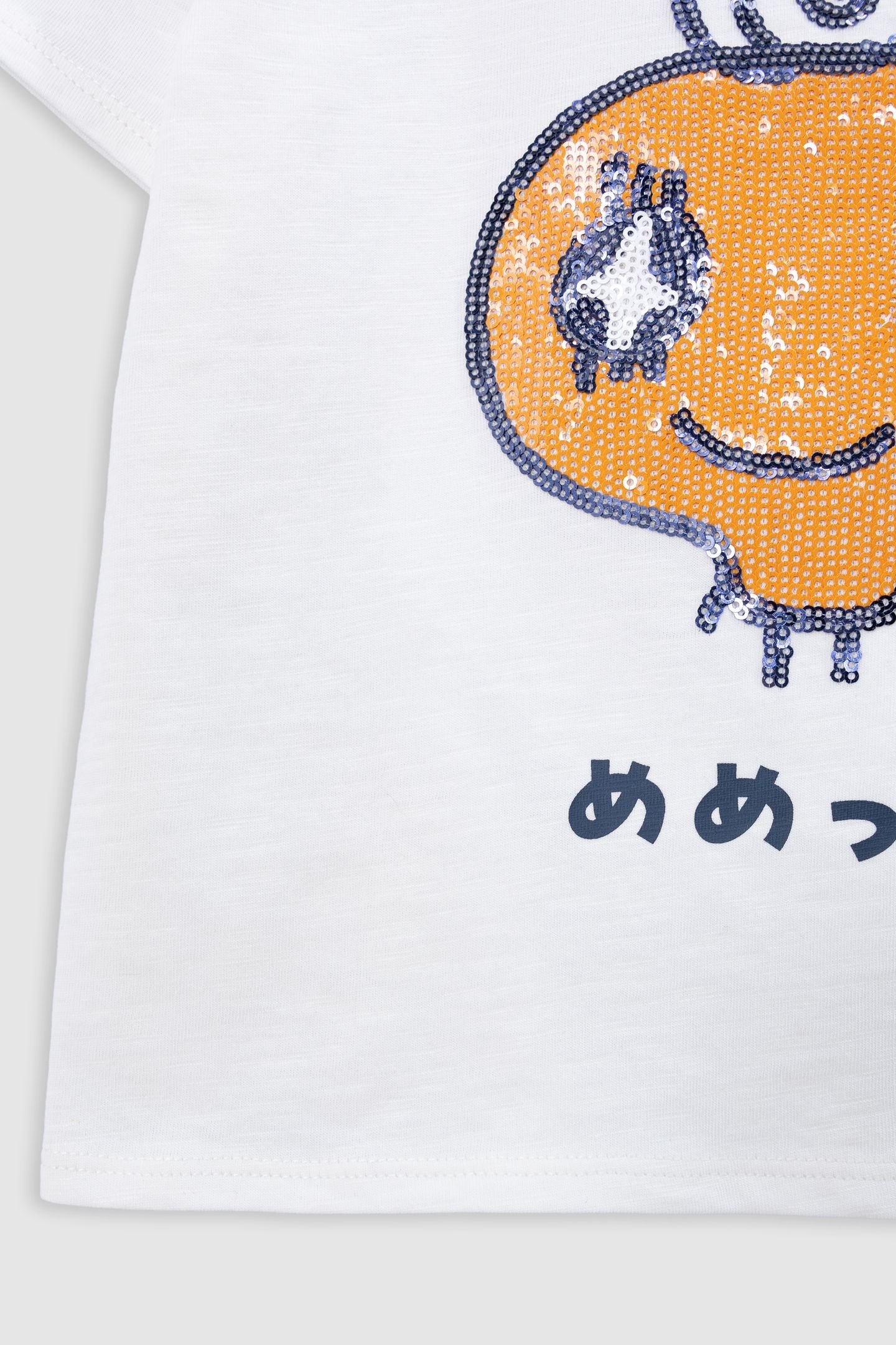 WHITE ORGANIC T-SHIRT WITH SEQUINS TAMAGOTCHI X IKKS 4