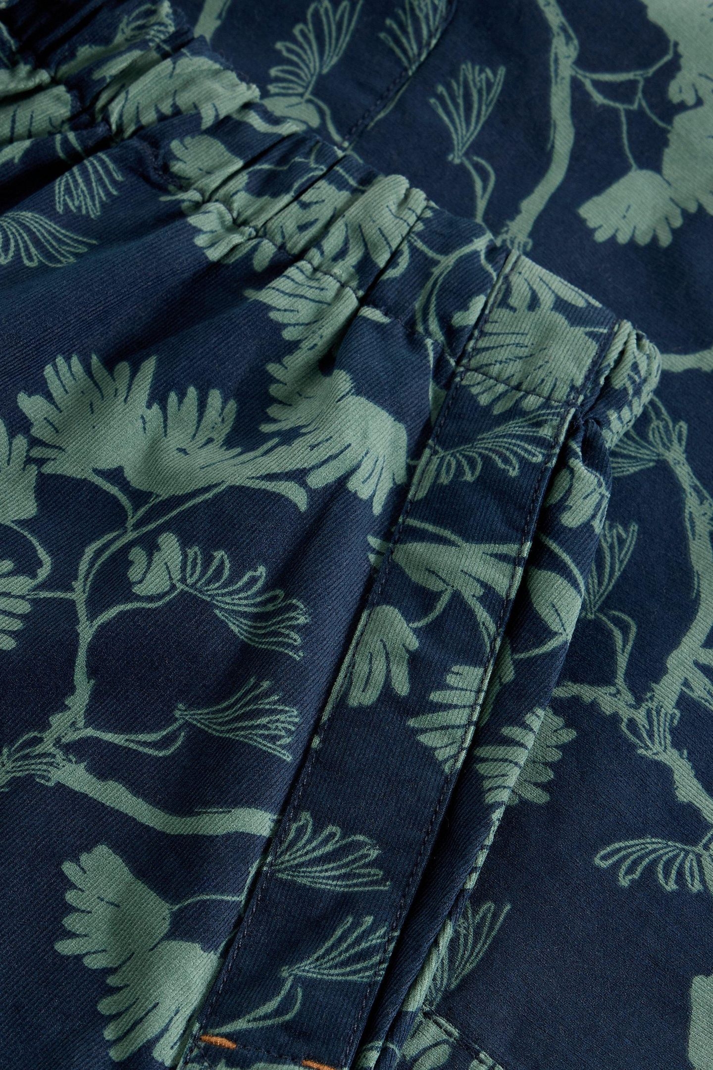 TILLY CORD MIDI SKIRT NAVY PRINT 4