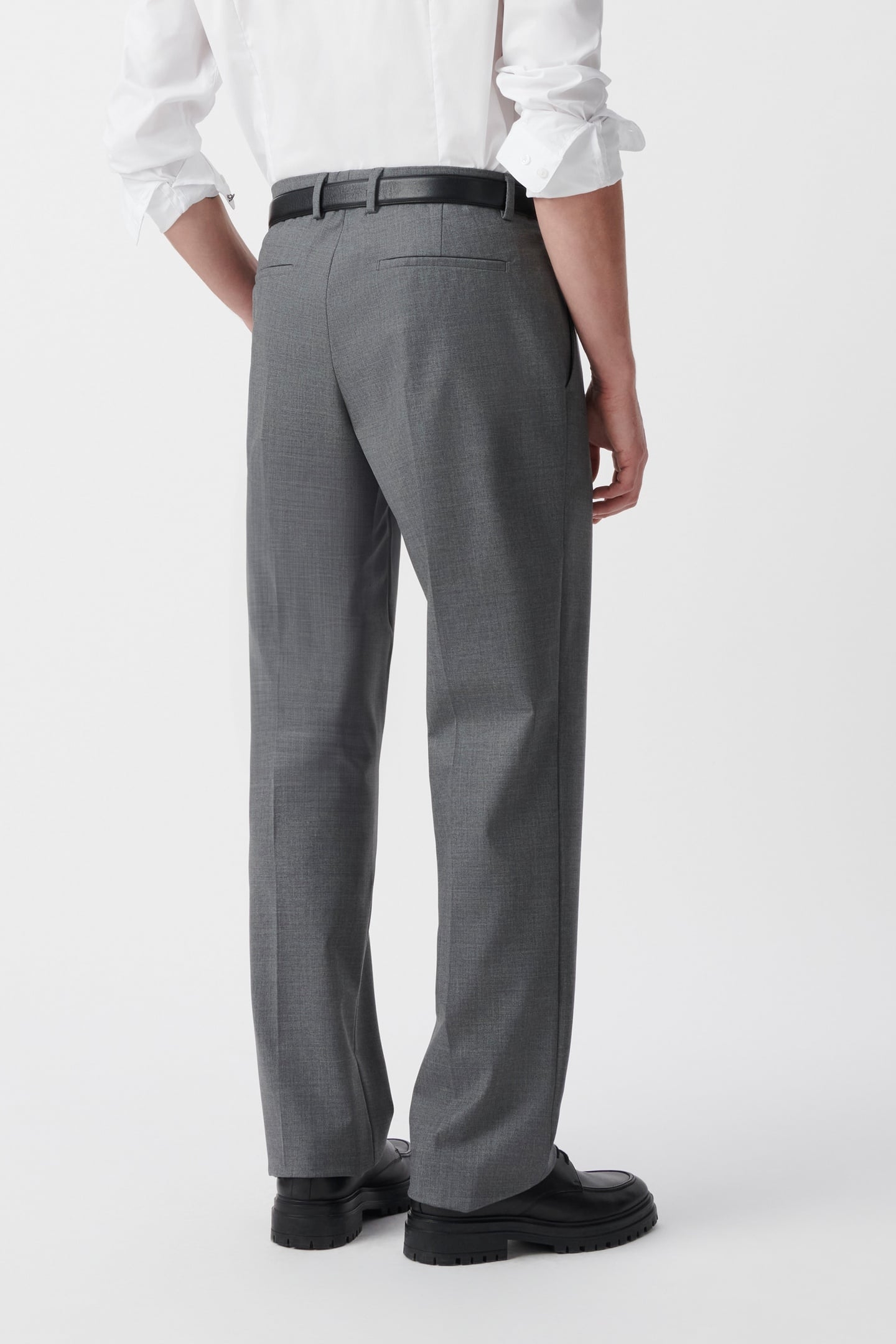 GREY WOOL BLEND SUIT TROUSERS 3