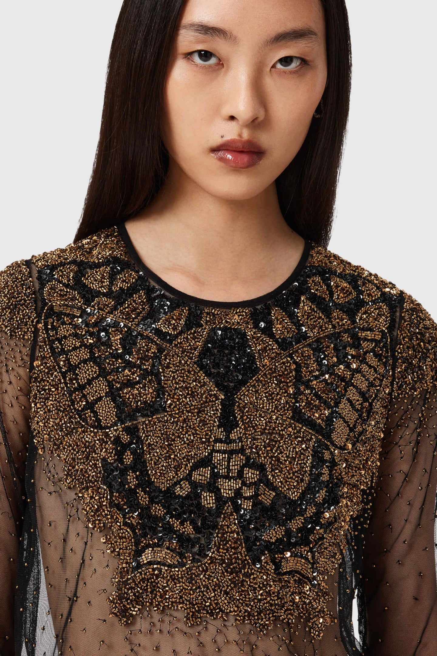 GRETA EMB TOP BLACK/GOLD 6