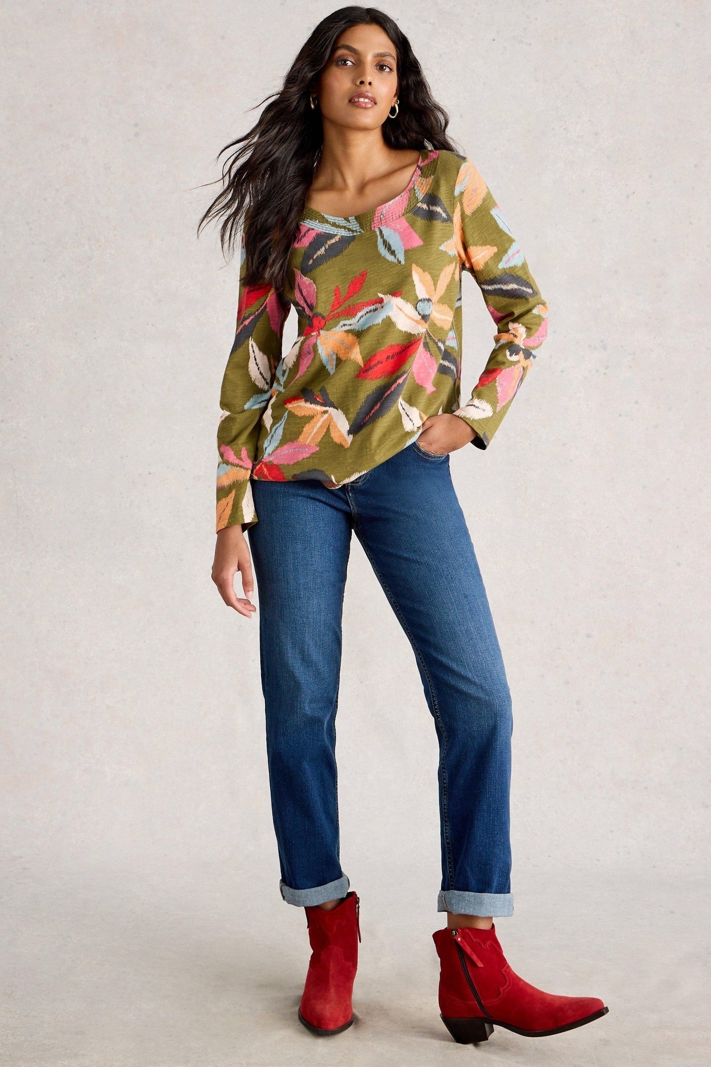 WEAVER LS TEE KHAKI GREEN 1