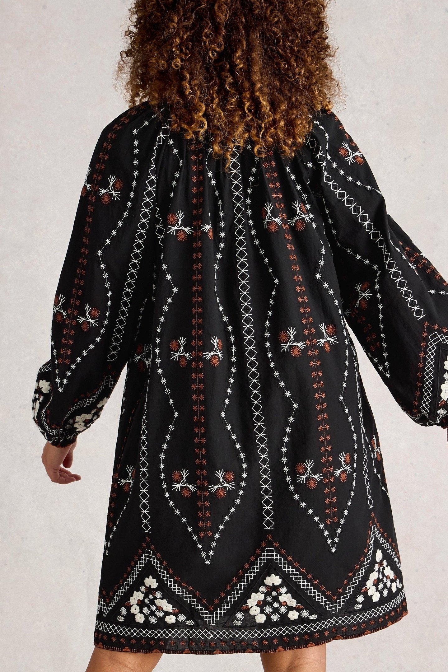 AURORA EMBROIDERED DRESS BLACK MULTI 2