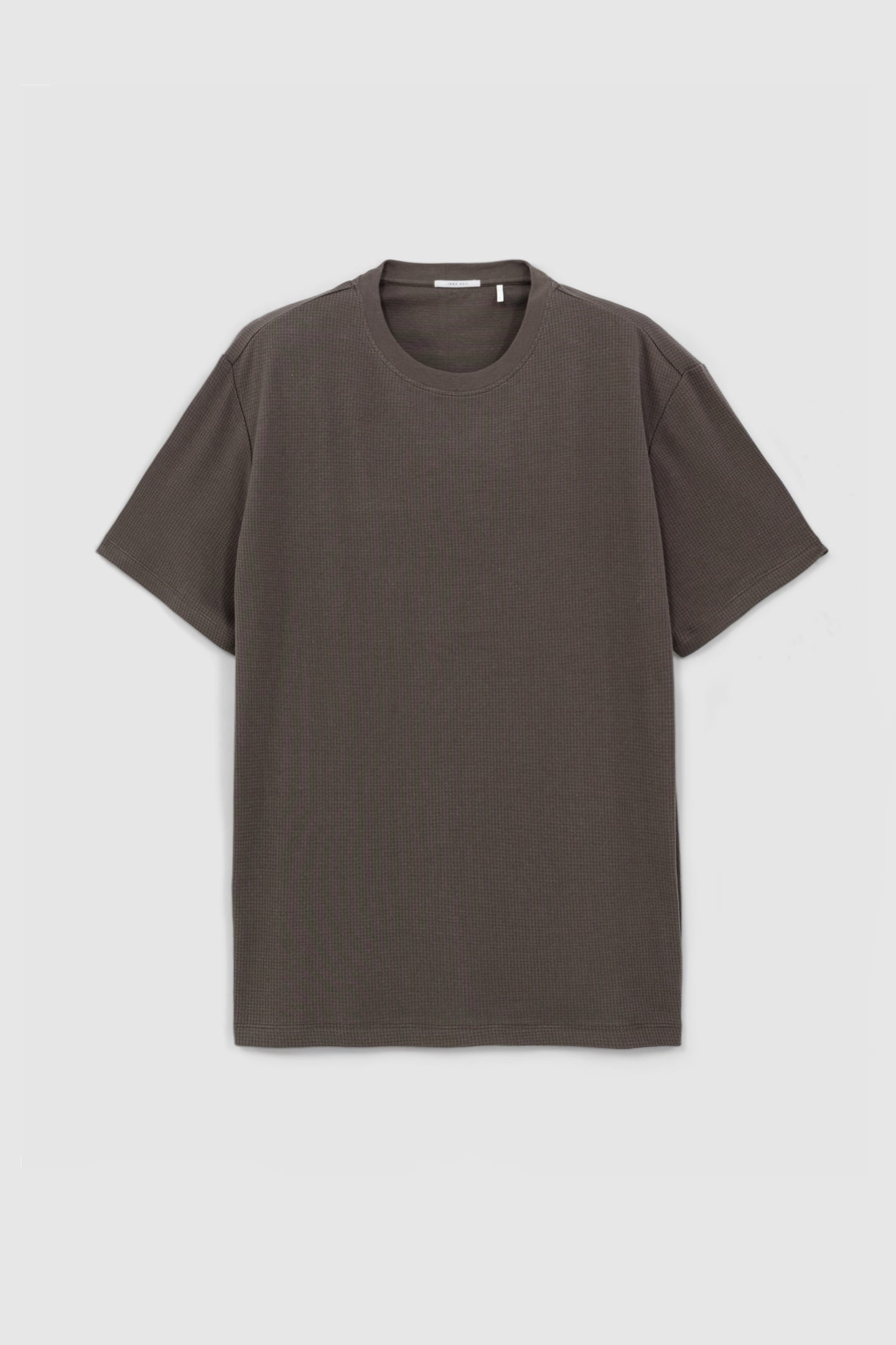 KHAKI ORGANIC COTTON T-SHIRT WITH MESH TEXTURE 4