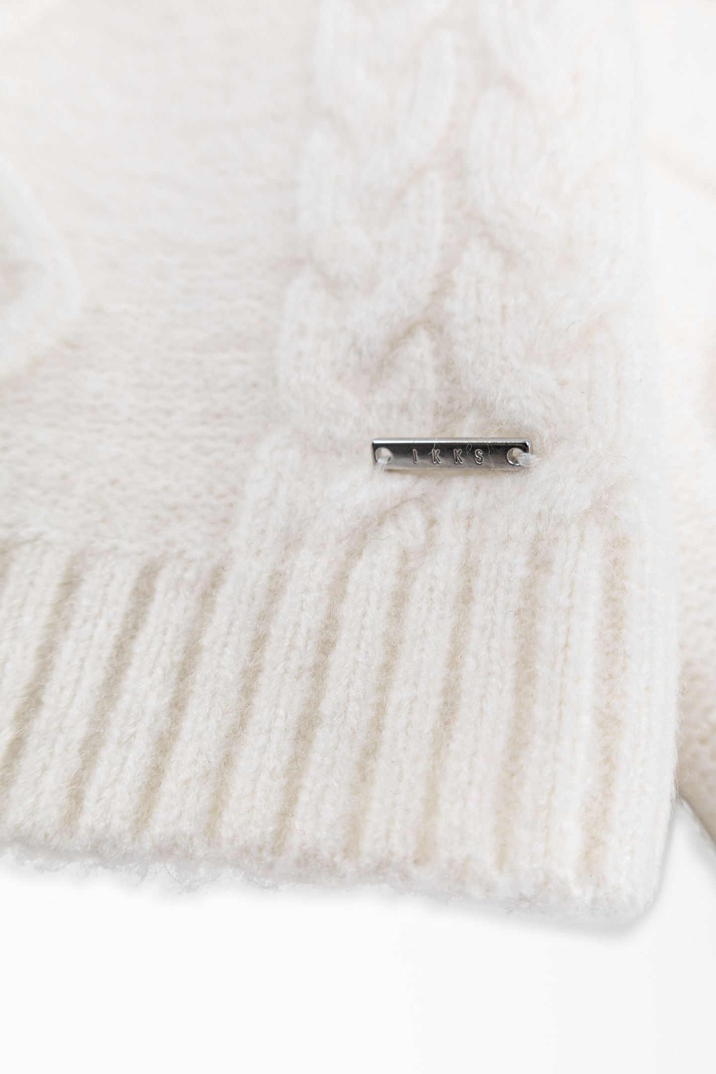 GIRL'S BEIGE HOODED CABLE KNIT SWEATER 5