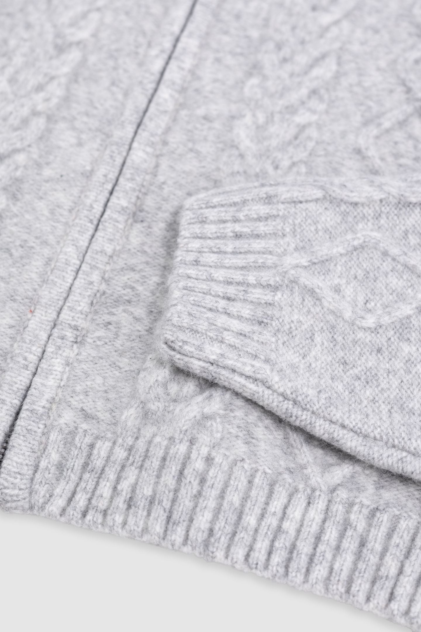 GIRL'S GREY ZIP-UP CABLE-KNIT CARDIGAN 5