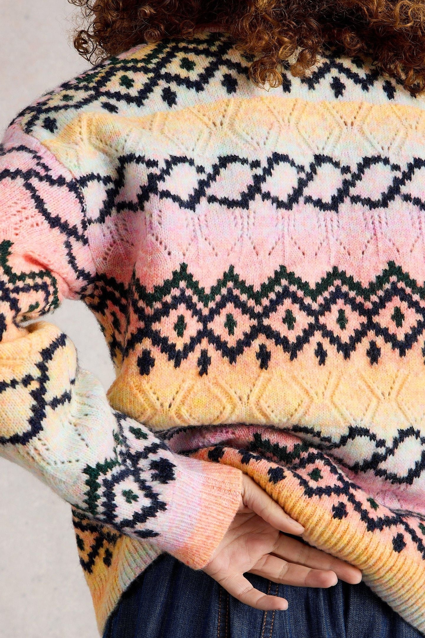 SPACEDYE POINTELLE JUMPER PINK MULTI 3