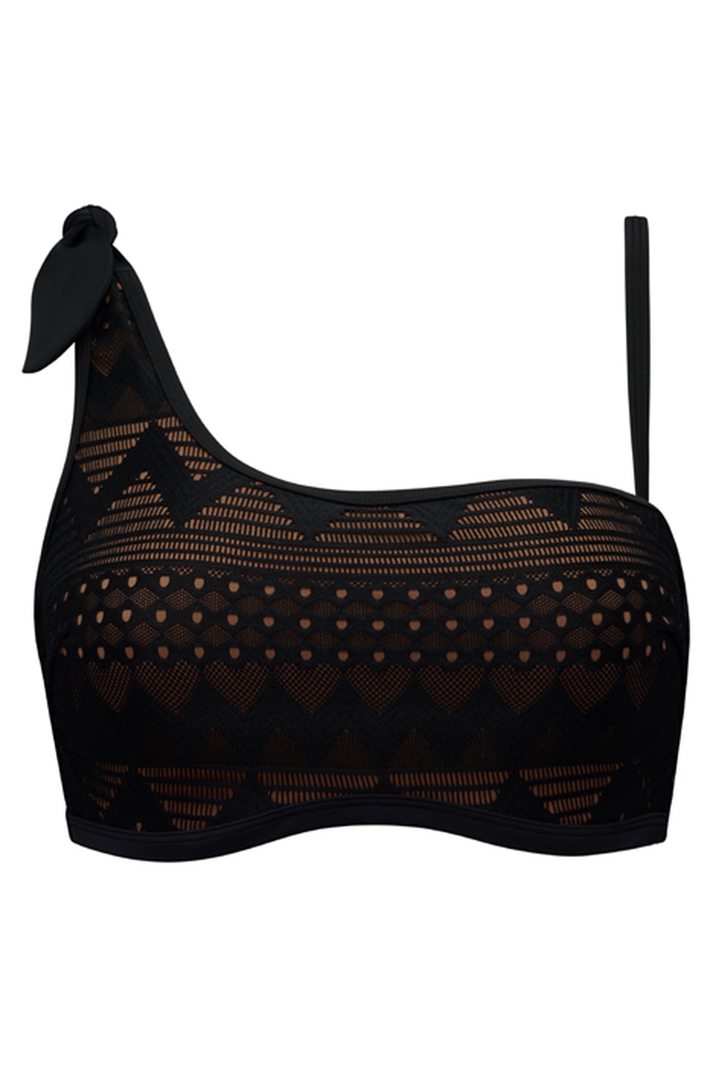 DOLCE VITA BLACK AND SAND STRAPLESS BIKINI TOP 4