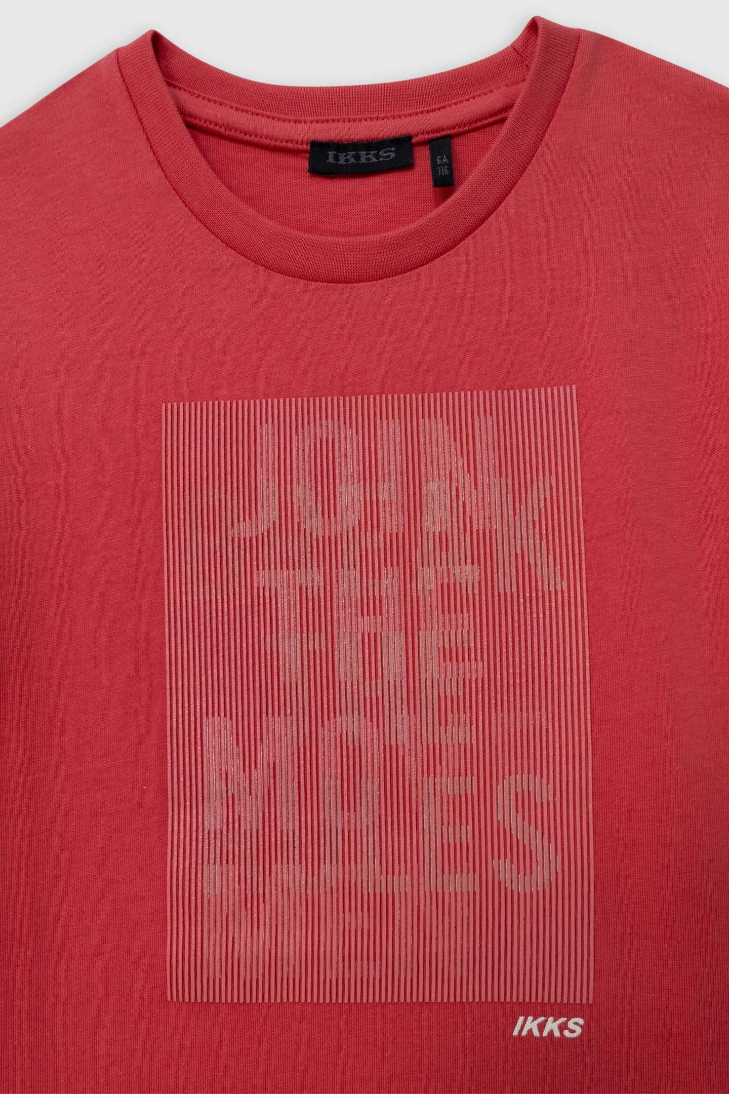 RED ORGANIC COTTON T-SHIRT WITH STRIPES ON MESSAGE 5