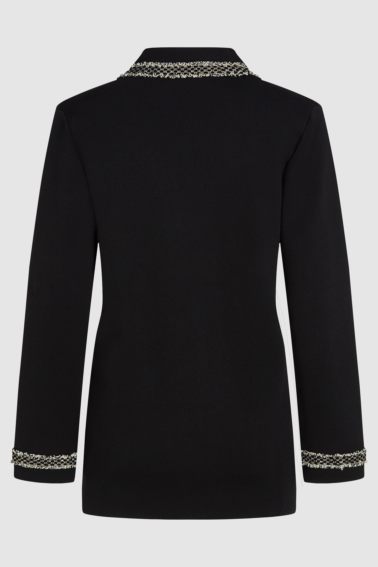 BLACK BOUCLE DETAIL CARDIGAN 5