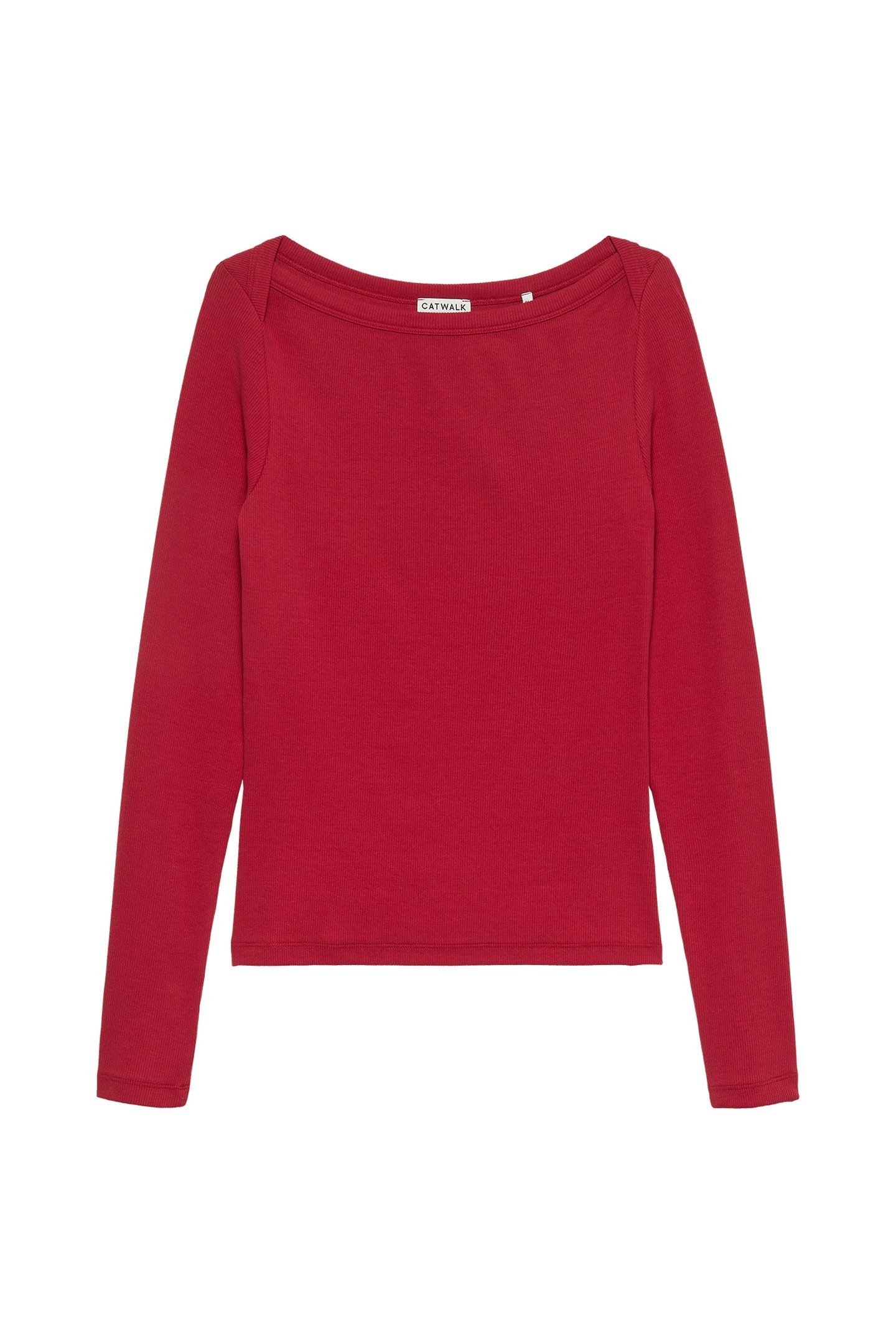BOATNECK RIB LONG SLEEVE RED FRUIT 4