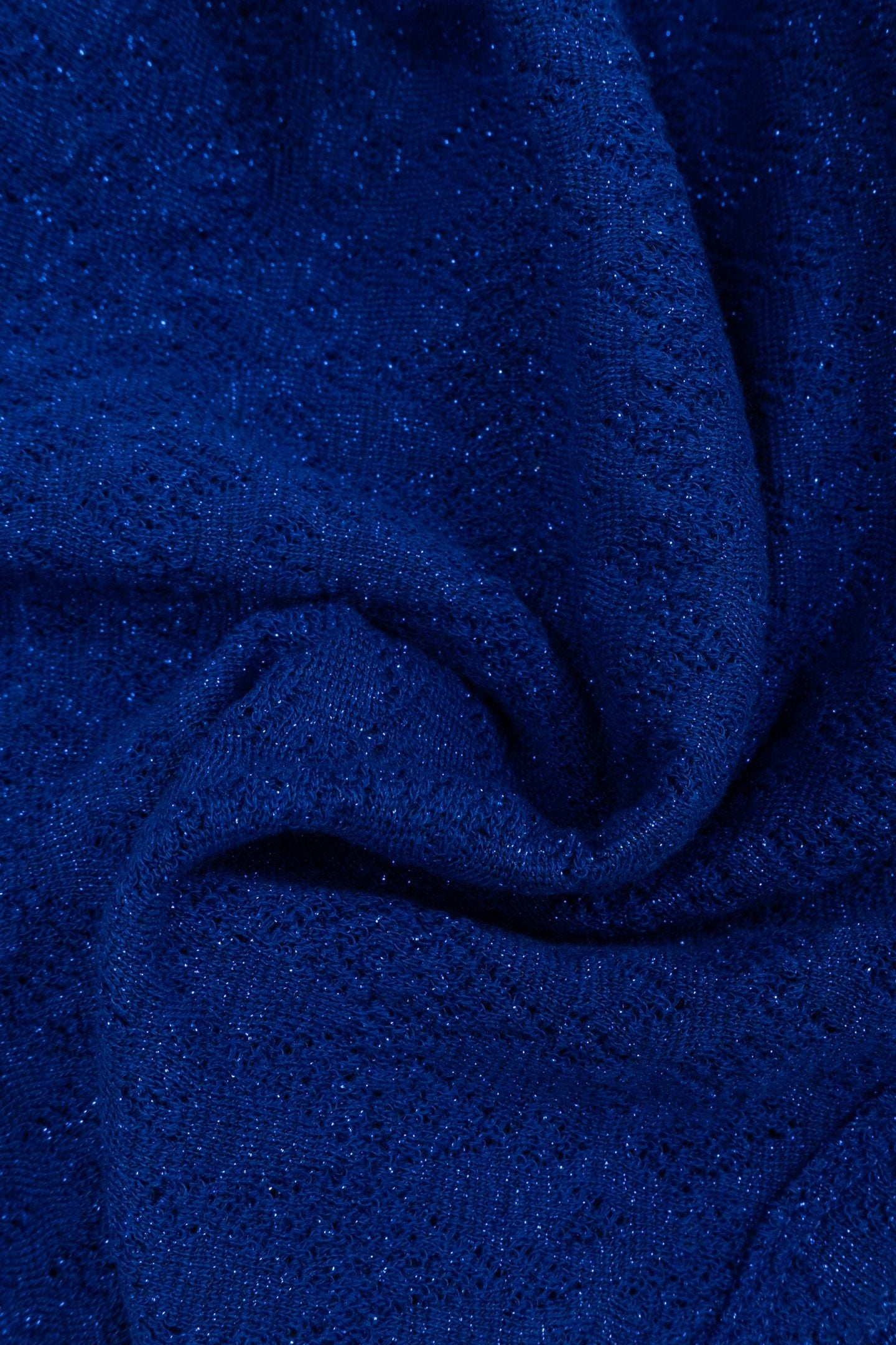 BLUE TANK TOP LUREX FANCY OPENWORK MESH ELECTRIC BLUE 7