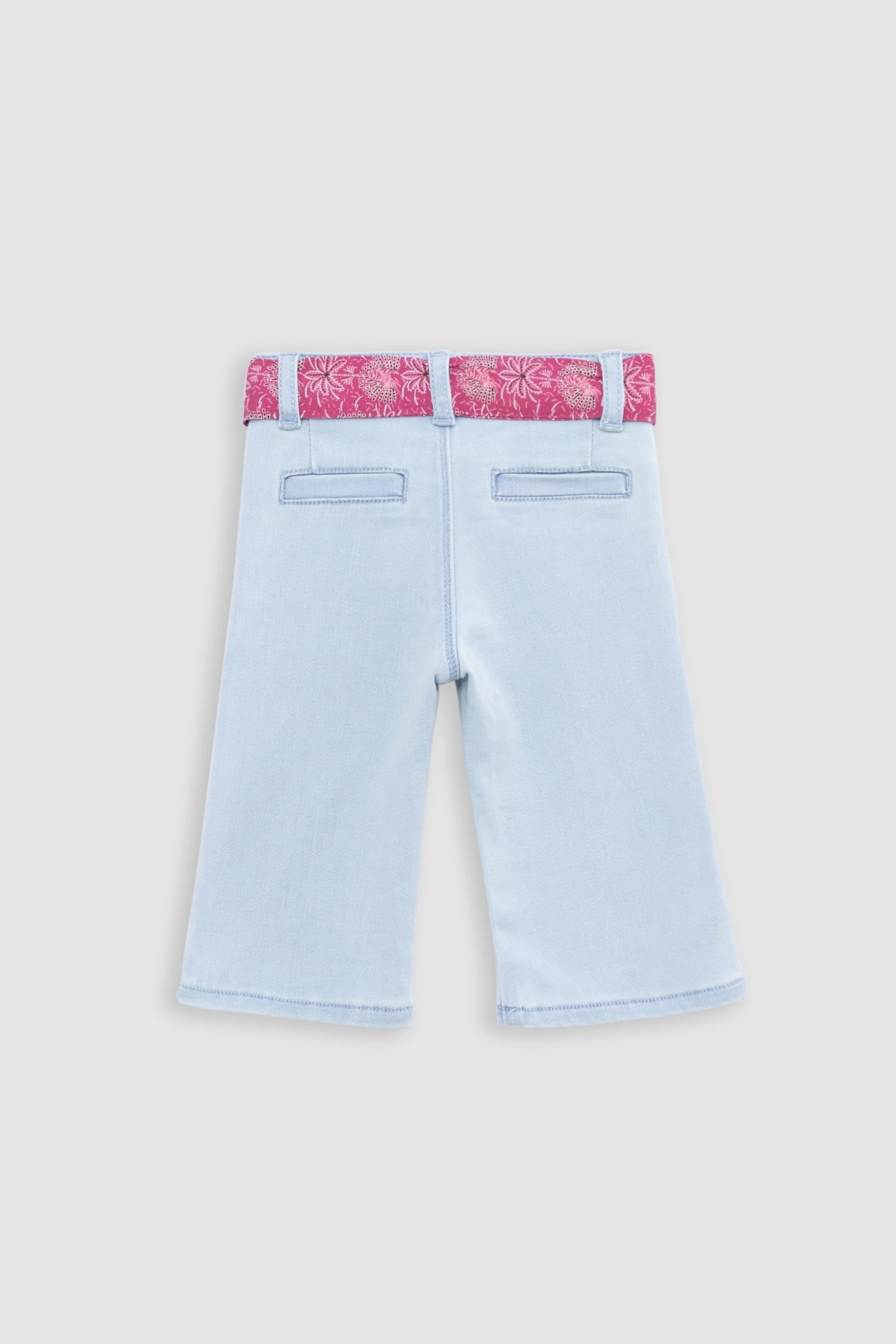 PINK JEANS WITH PALM-TREE PRINT SCARF BELT 2