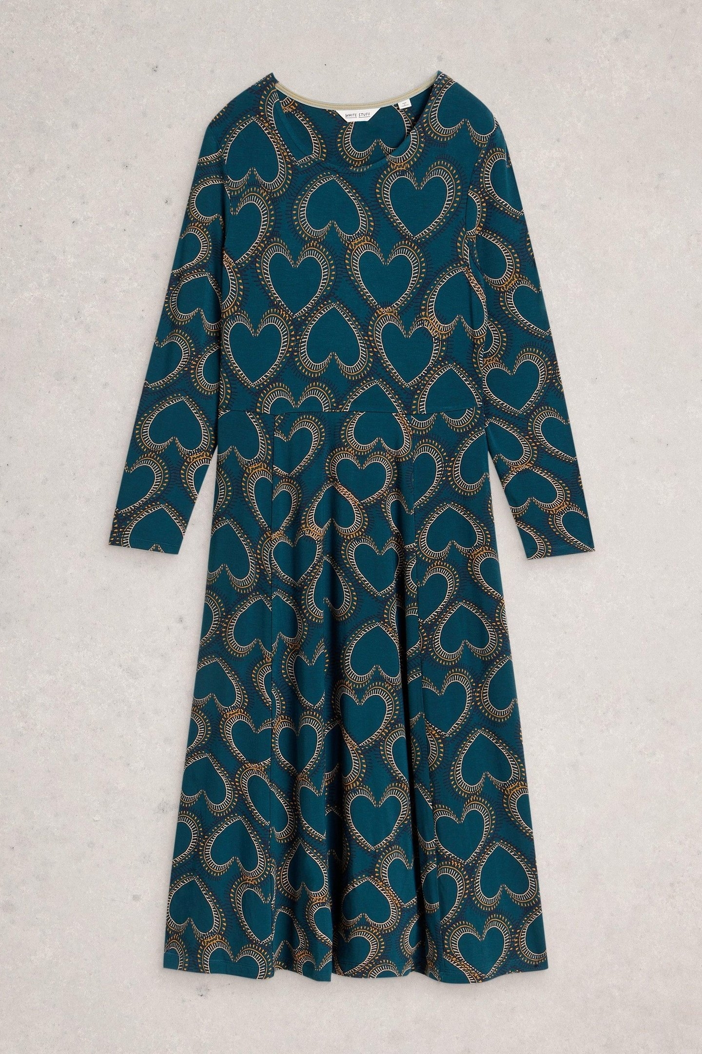MADELINE JERSEY DRESS TEAL MULTI 3