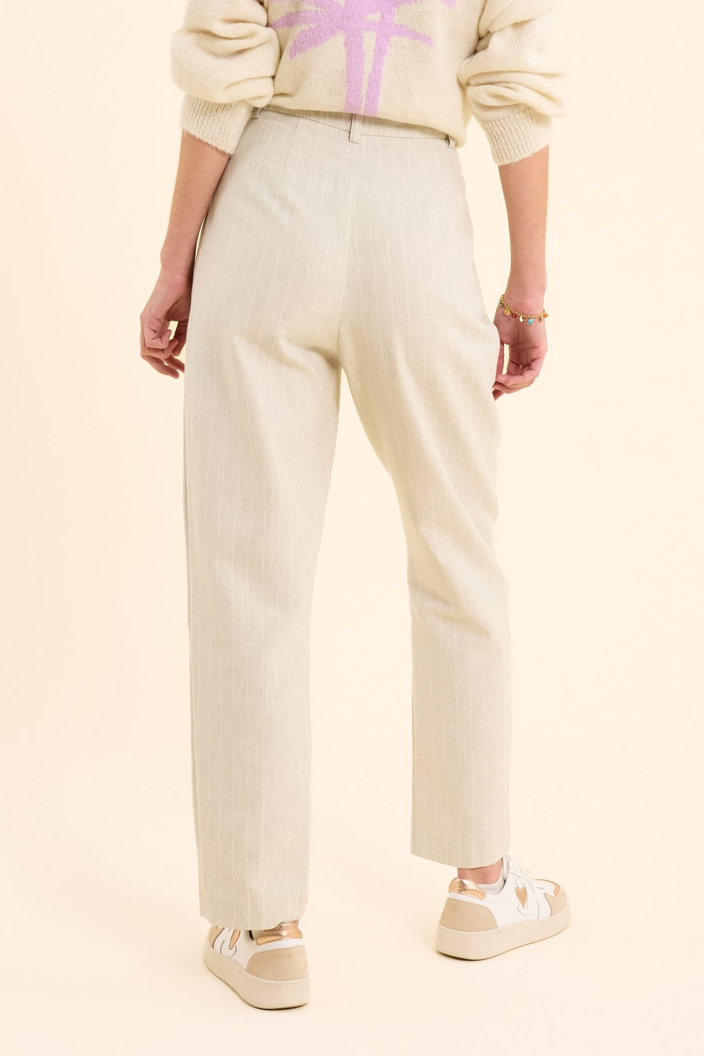 GREY STRIPED TENNIS SUIT PANTS HEATHER GREY 6