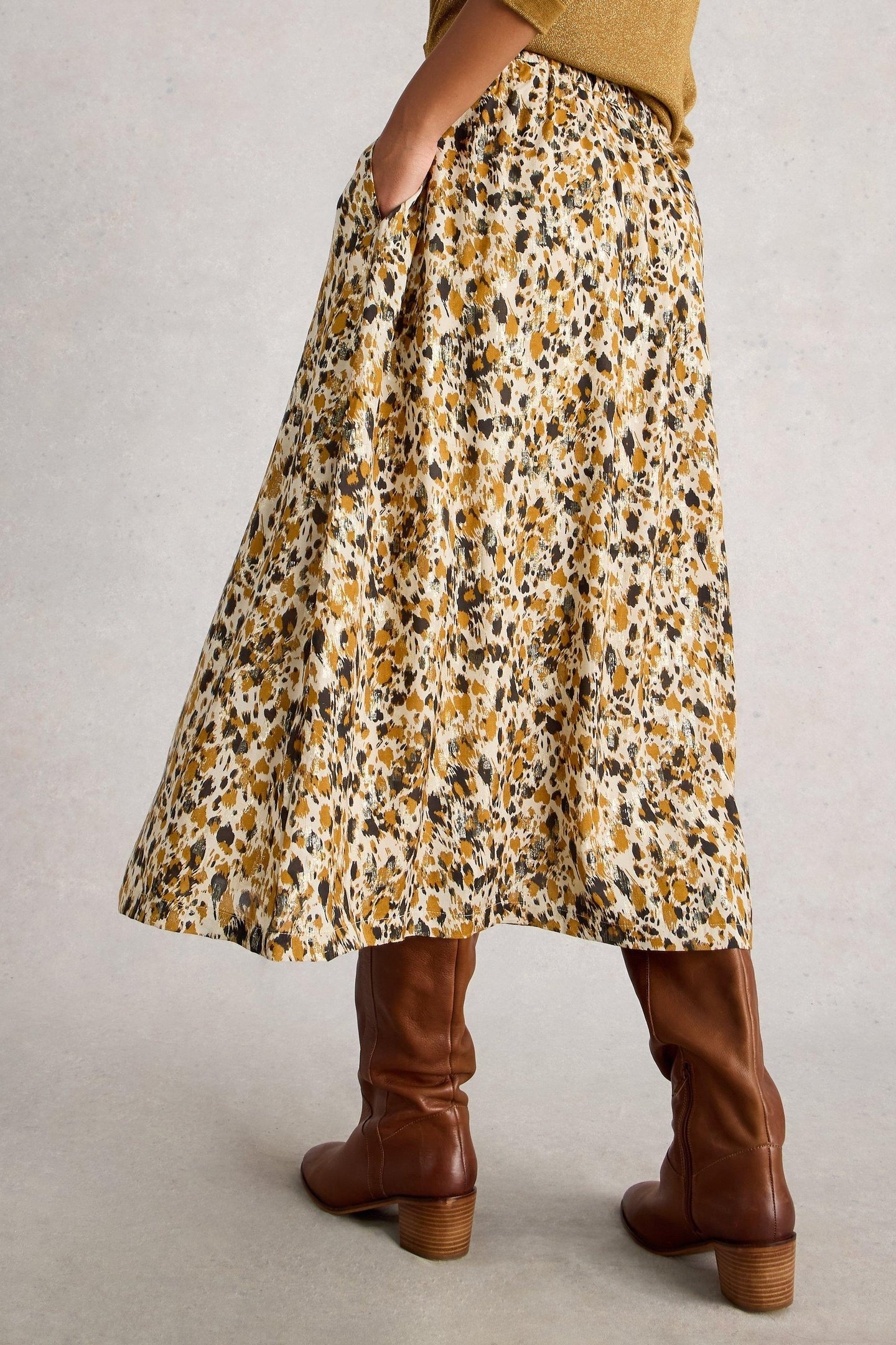 ARI METALLIC SKIRT CHARTREUSE MULTI 2