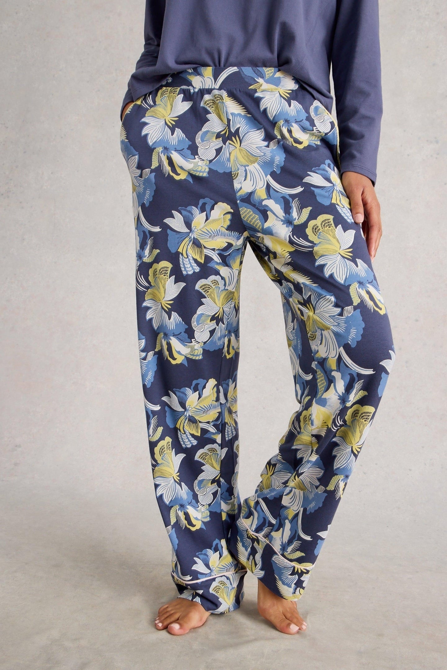 NINA JERSEY PJ BOTTOM PURPLE PRINT 1