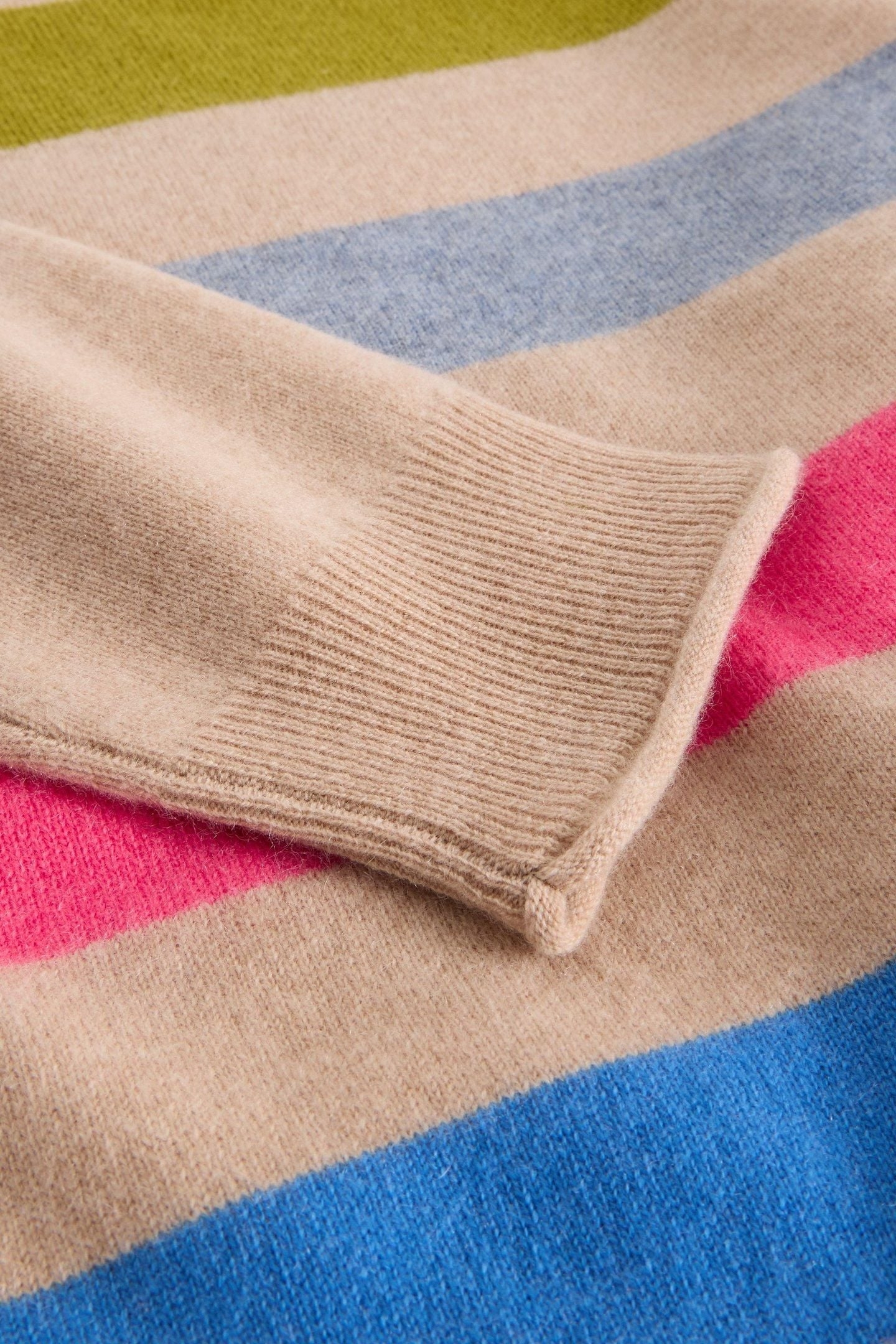 KITTY STRIPE CASHMERE JUMPER NATURAL MULTI 4