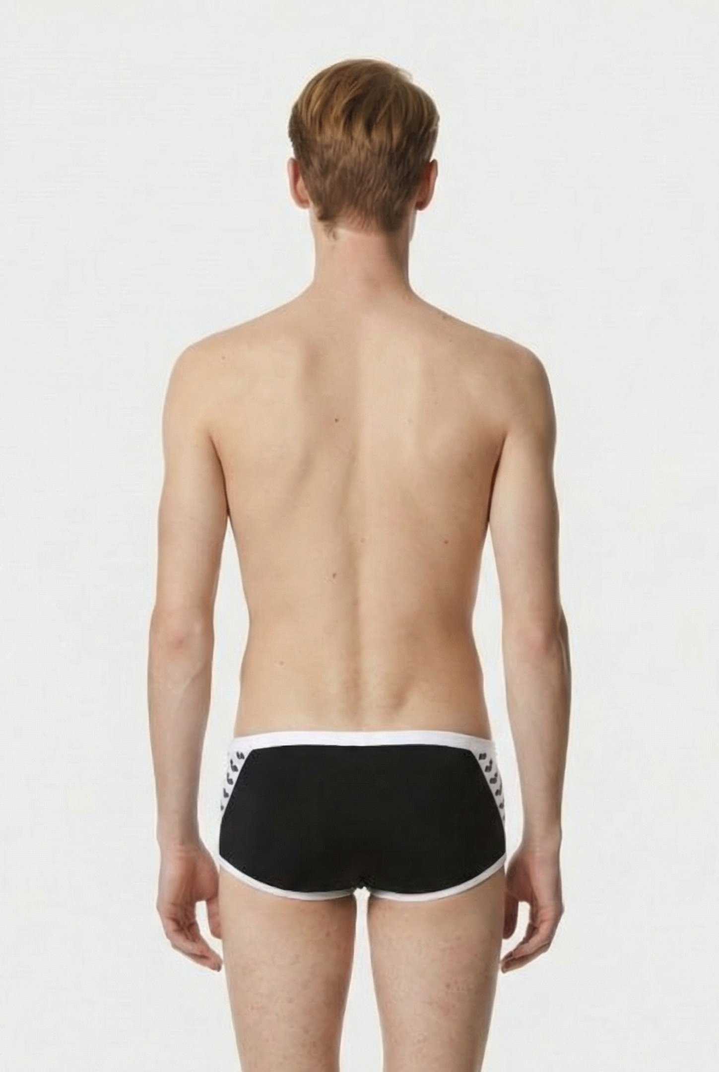 M TEAM STRIPE LOW WAIST SHORT BLACK WHITE 2