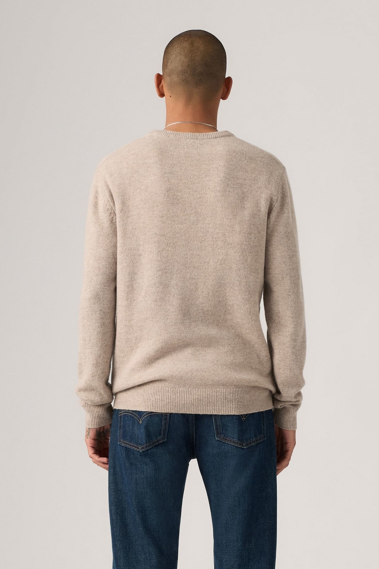 V NECK HM SWEATER FUNGI HEATHER 4