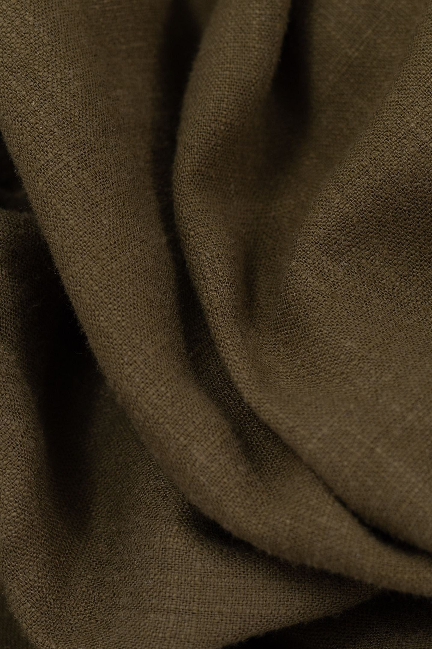 KHAKI LINEN BLEND BUTTONED MIDI DRESS KHAKI 6