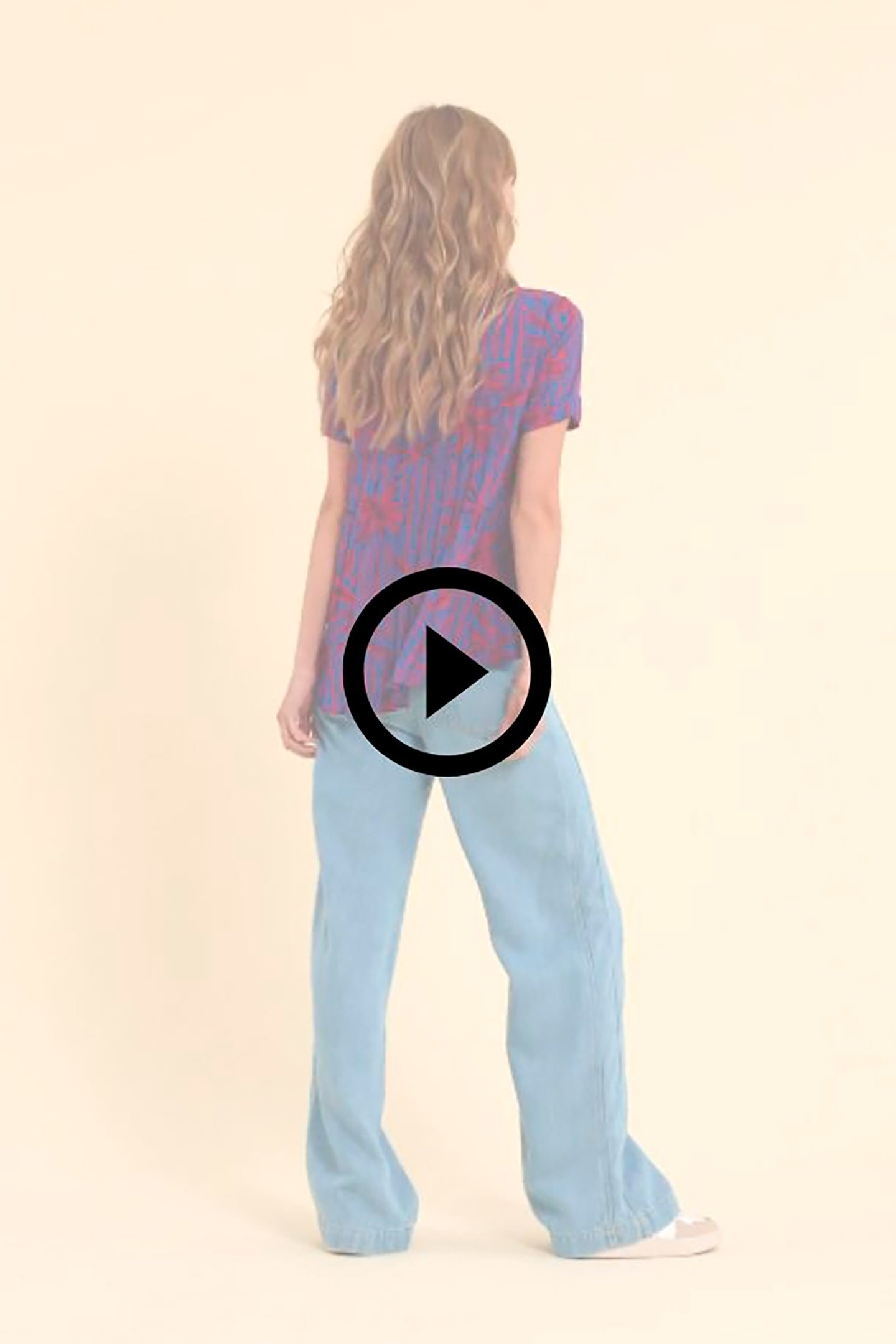 PALM TREE PRINT INDIGO TOP INDIGO 4