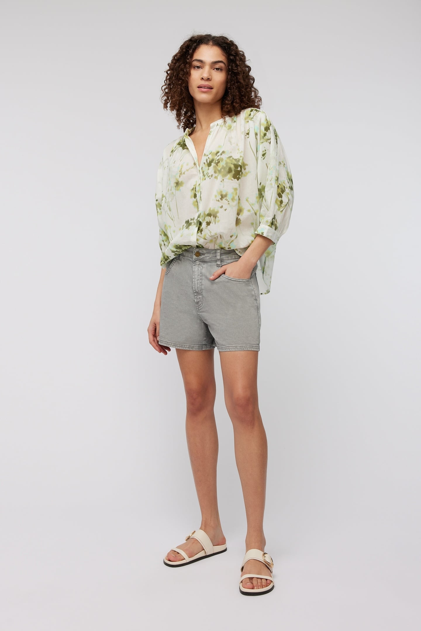 KITTY BLOUSE GREEN FLOWER 1