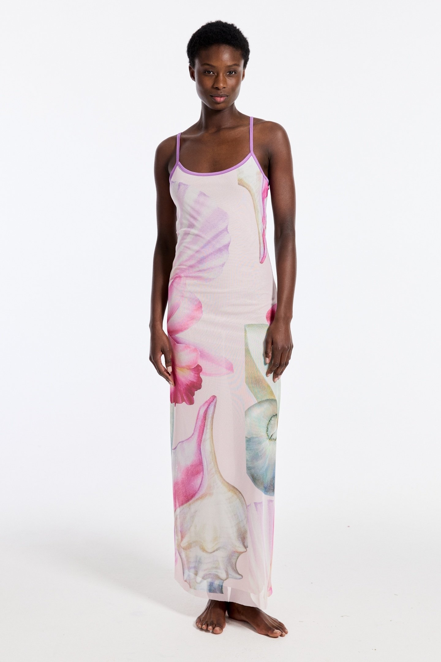 CLAIRE SPAGETTI MESH DRESS PINK 2